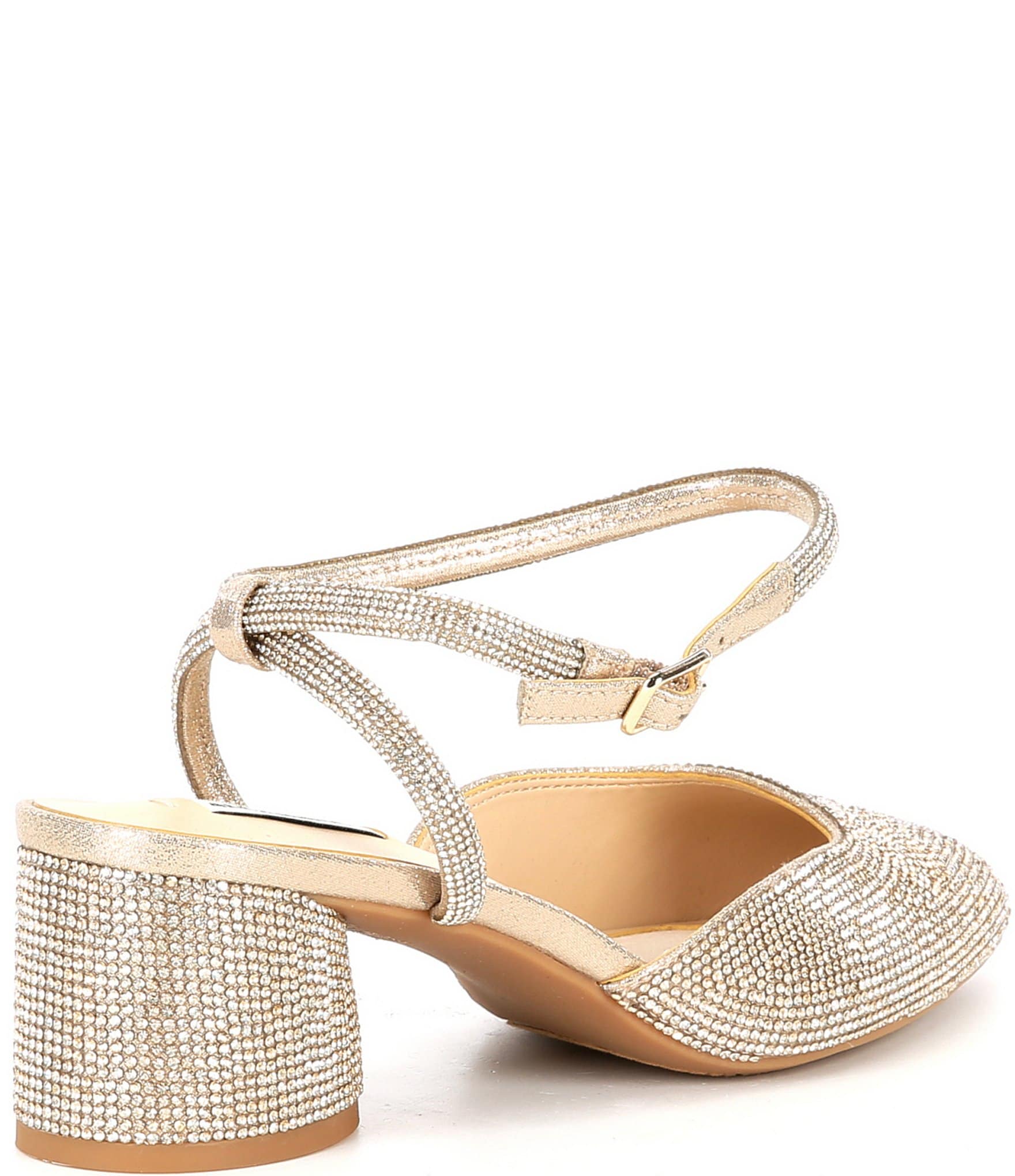 Alex Marie Brinley Rhinestone Round Heel Pumps