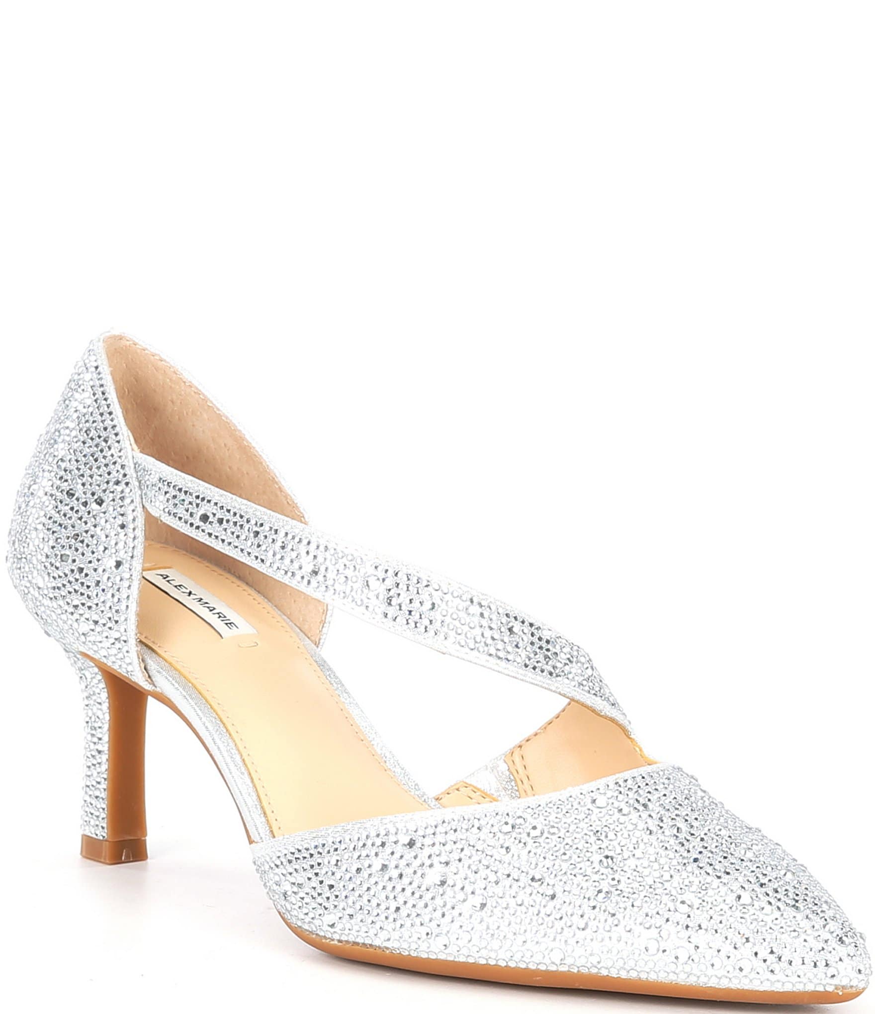 Alex Marie Brixley Rhinestone Asymmetrical Strap Dress Pumps | Dillard's