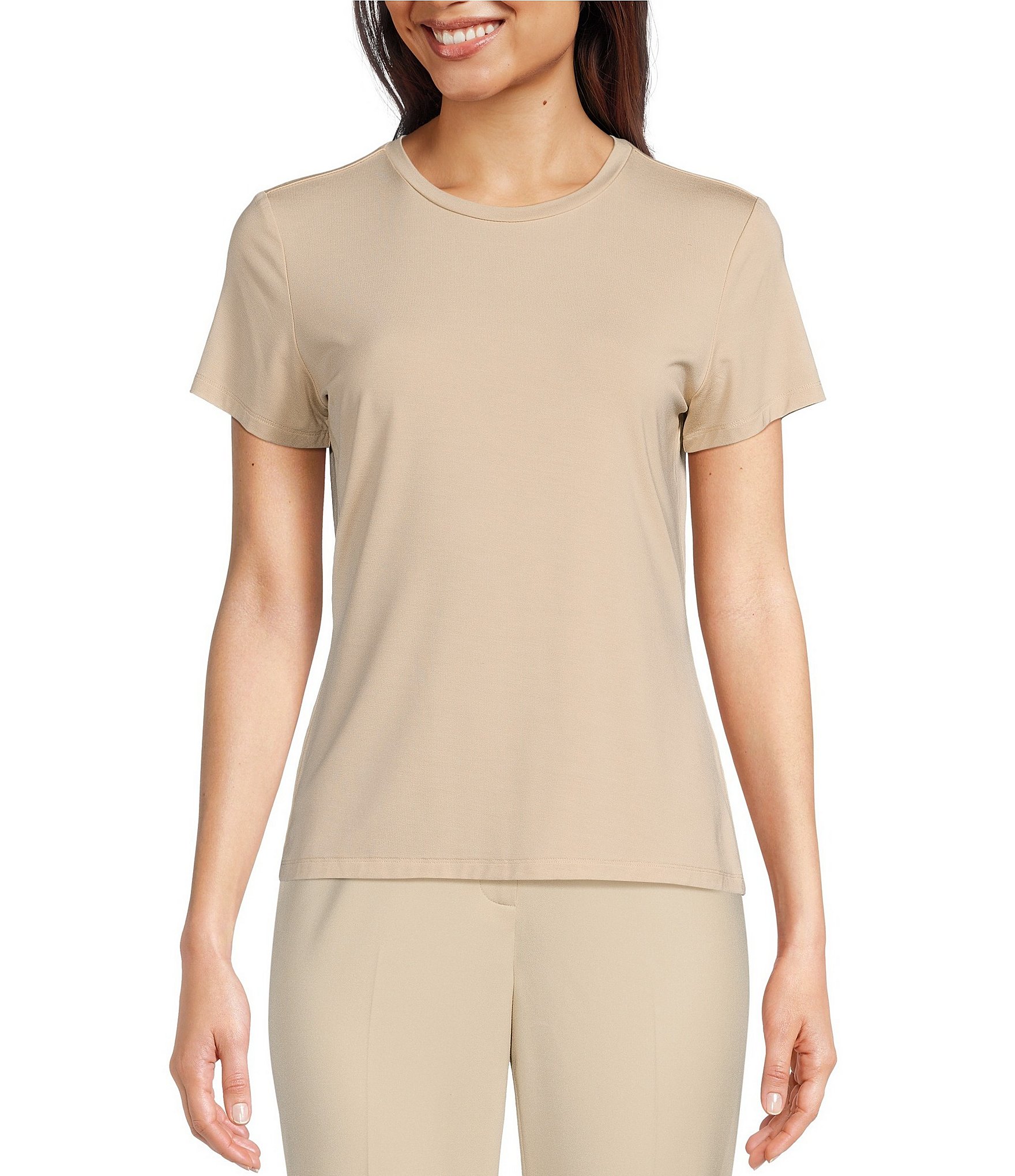 Alex Marie Ellen Crew Neck Short Sleeve Coordinating Jersey Knit Shirt |  Dillard\'s | Rundhalsshirts