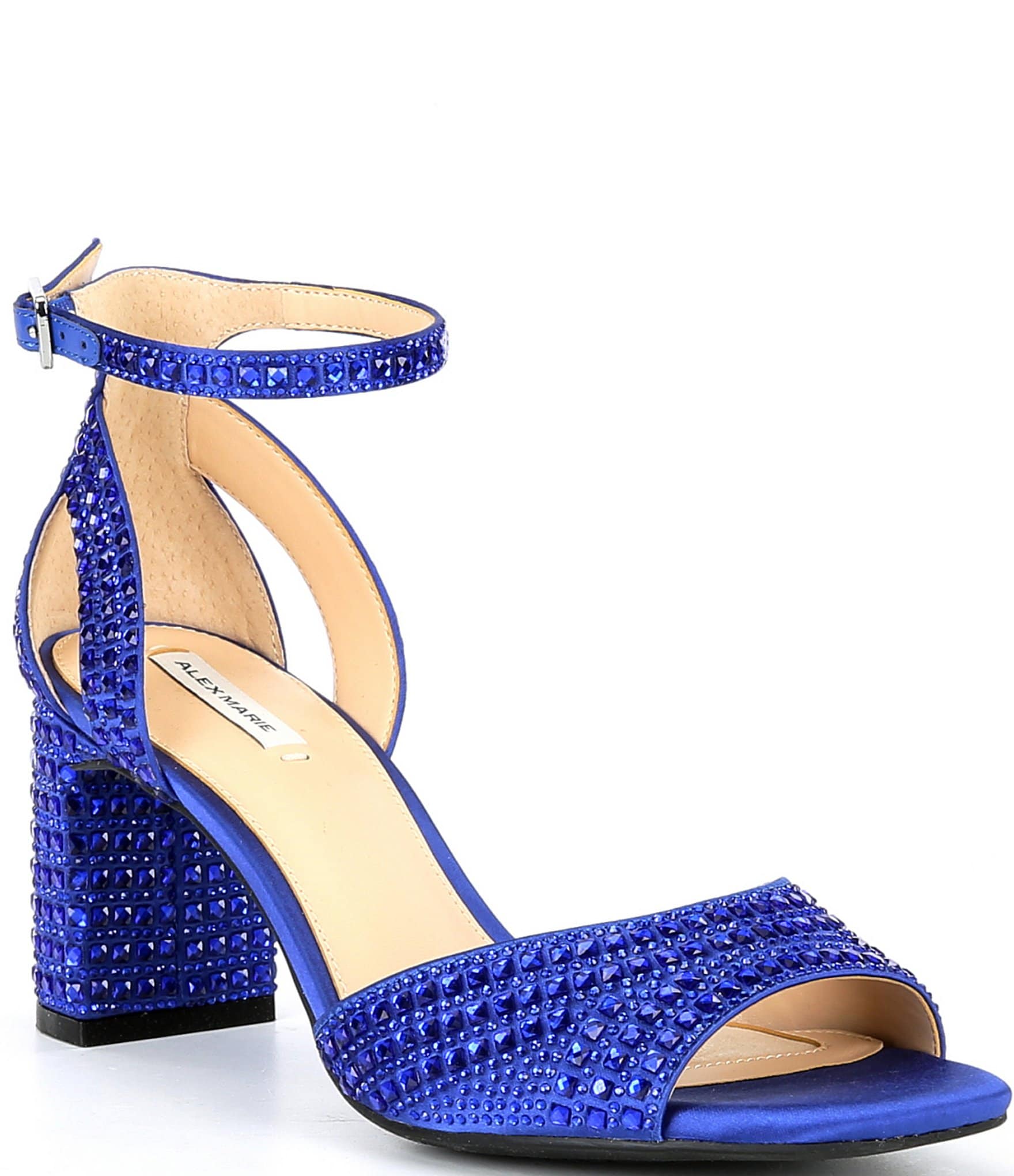 Navy blue sandals high heels best sale