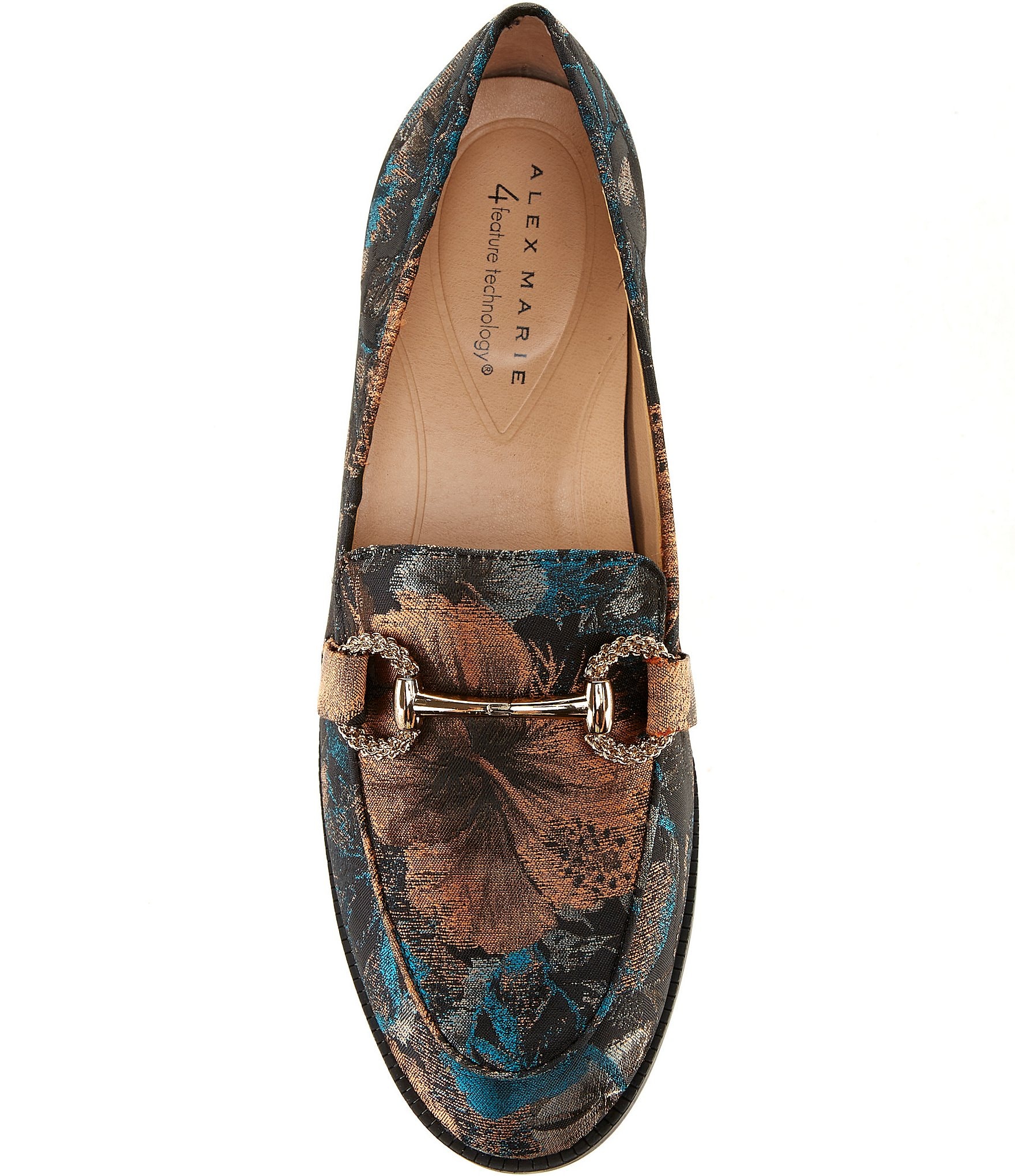 Alex Marie Gilmore Two Printed Jacquard Bit Buckle Loafers