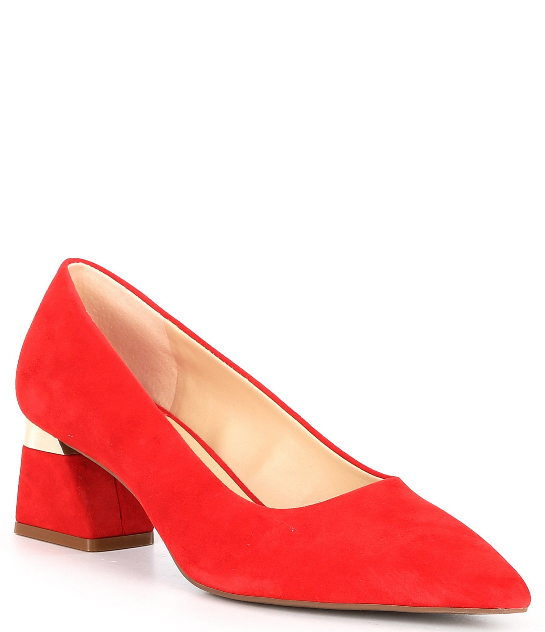 Alex Marie Gladdis Suede Block Heel Work Pumps Womens 6 Luscious Red Dillard s Exclusive