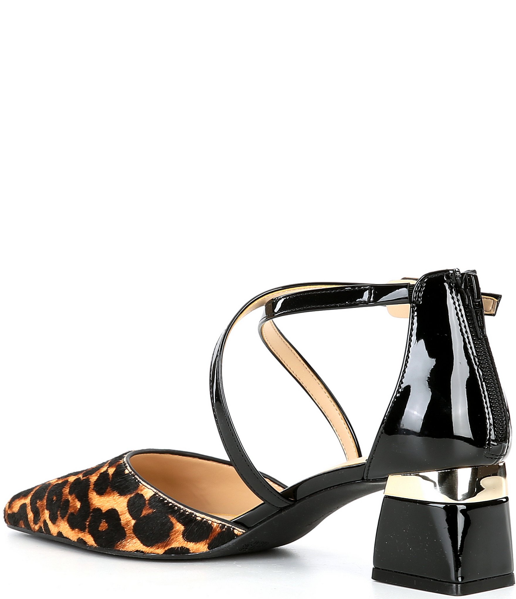 Alex Marie GoldaTwo Leopard Haircalf Cross Band Pumps