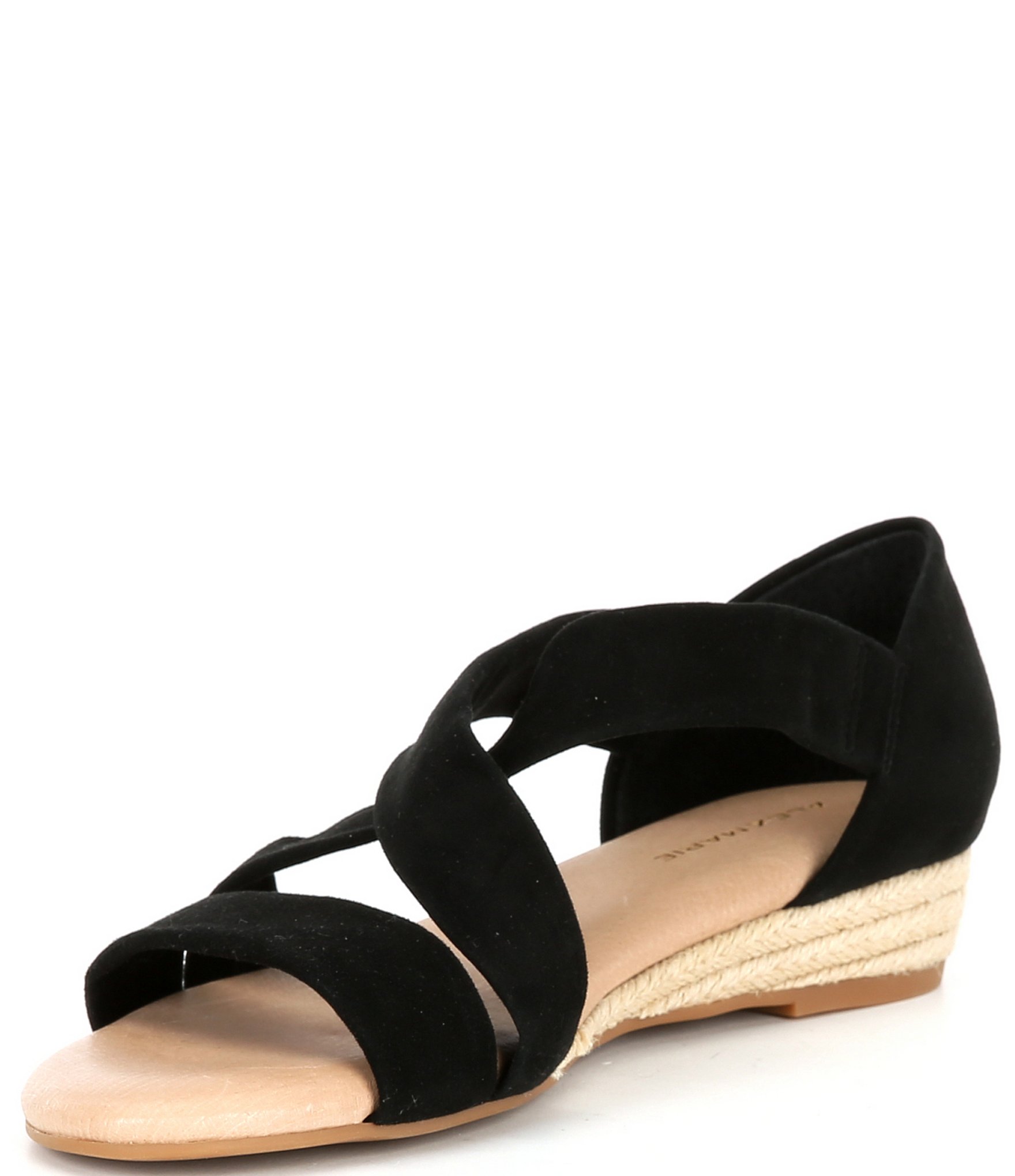 Alex Marie Greer Suede Cross Band Wedge Sandals