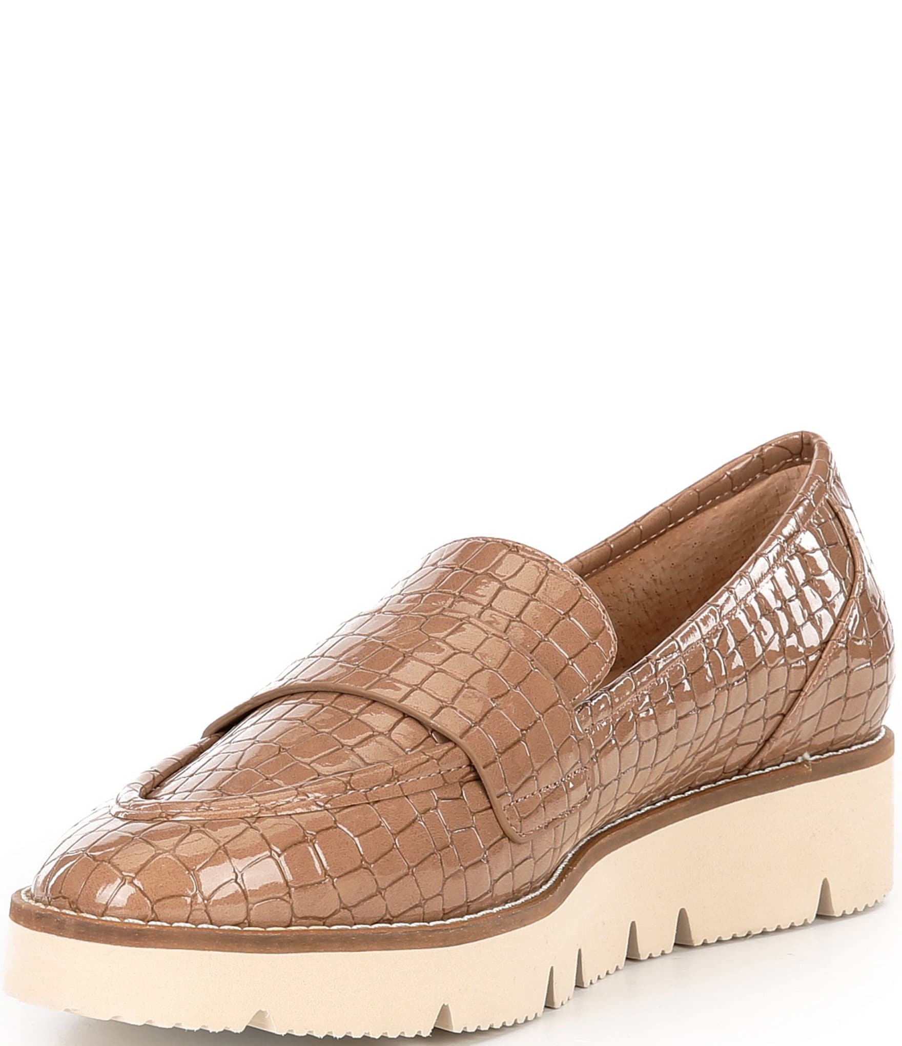 Alex Marie Greta Embossed Patent Platform Loafers