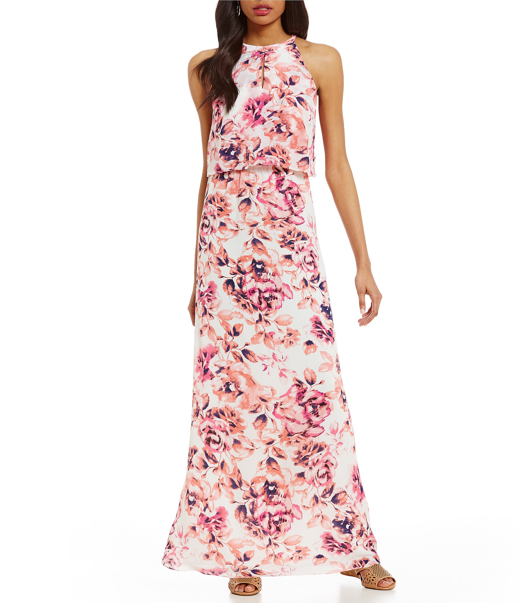Alex Marie Hannah Hatler Neck Sleeveless Floral Print Dress | Dillards