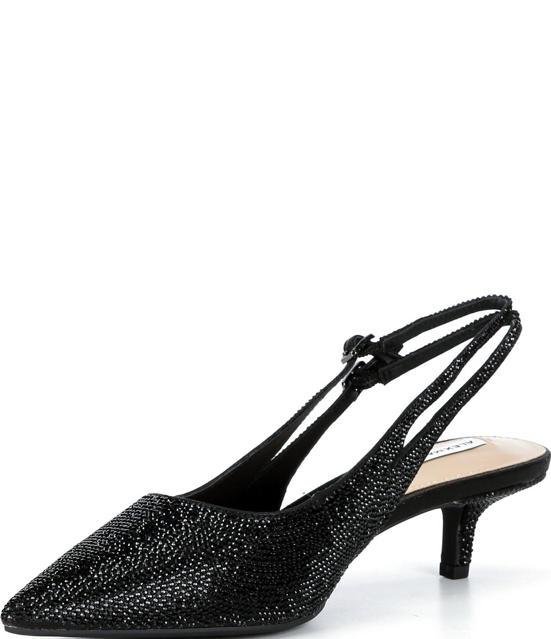 Alex Marie Jocelyn Rhinestone Embellished Double Strap Slingback Pumps