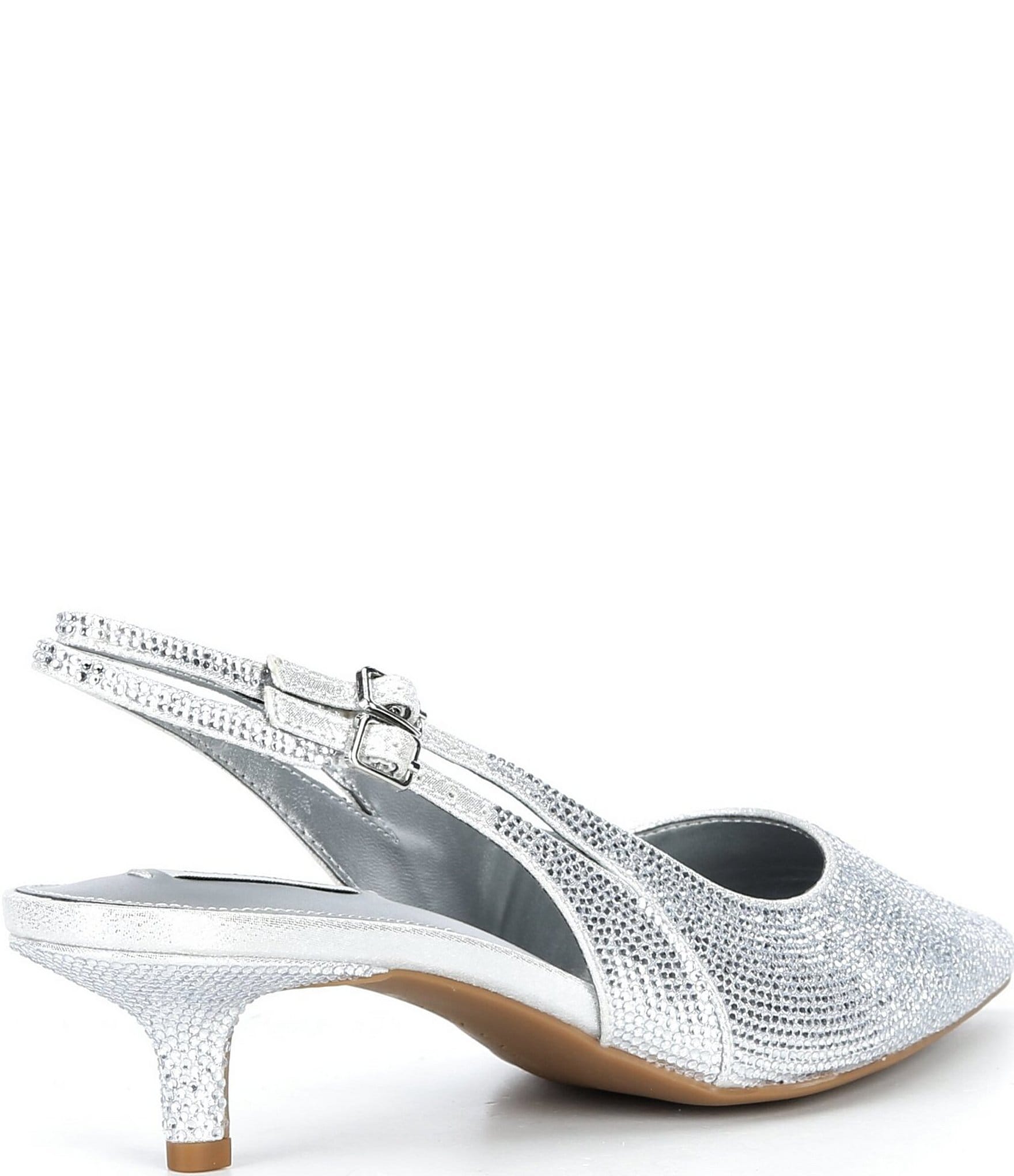 Alex Marie Jocelyn Rhinestone Embellished Double Strap Slingback Pumps