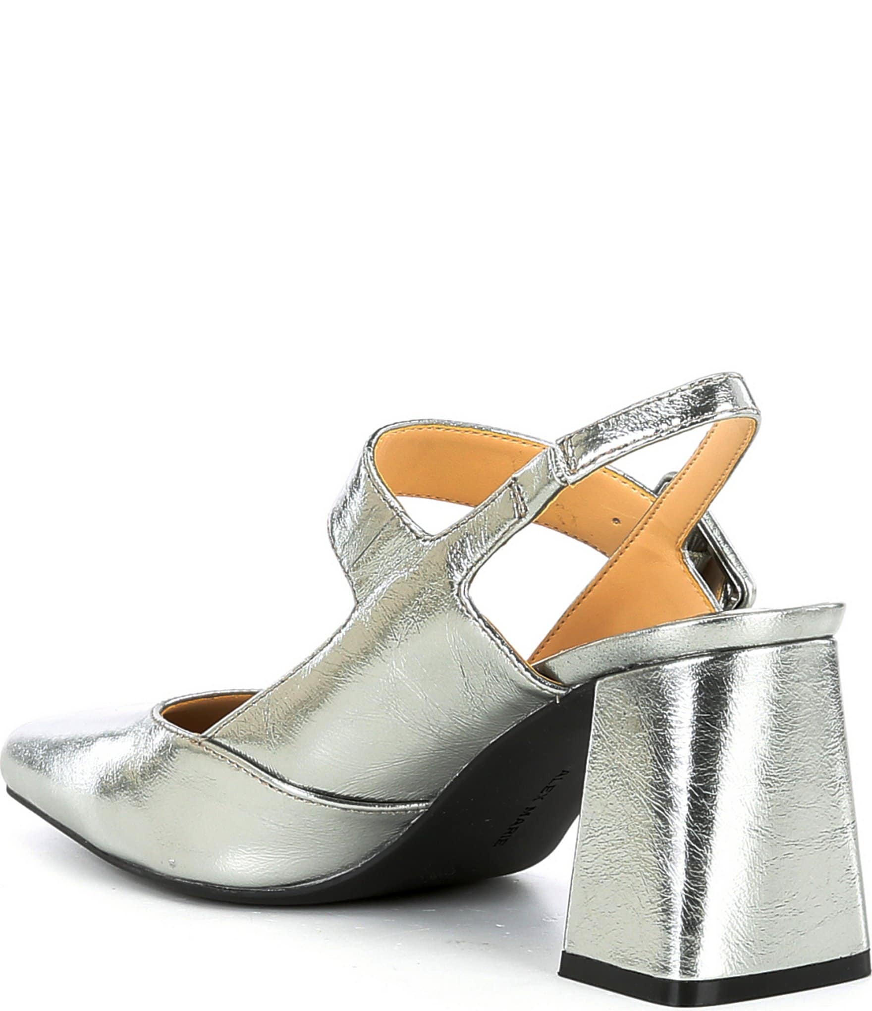 Alex Marie Leighten Textured Metallic Square Toe Slingback Pumps