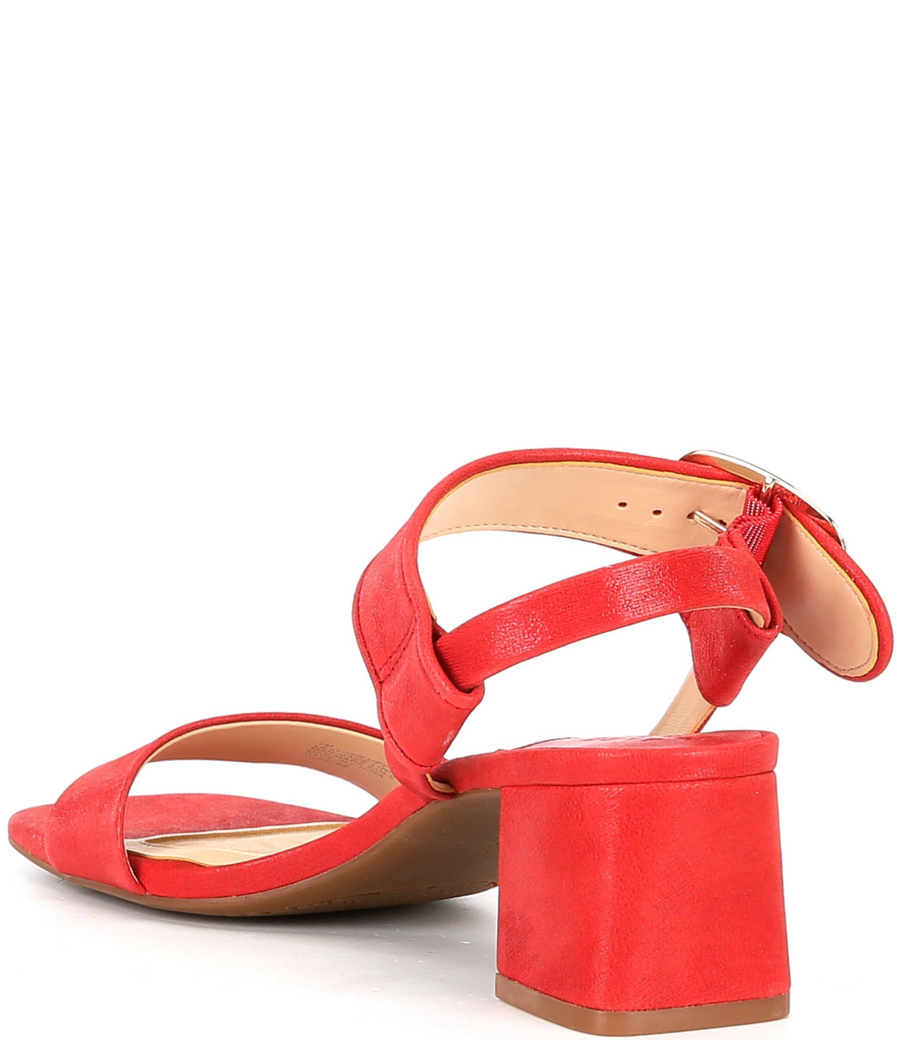 Alex Marie Leyna Textured Leather Double Banded Block Heel Sandals