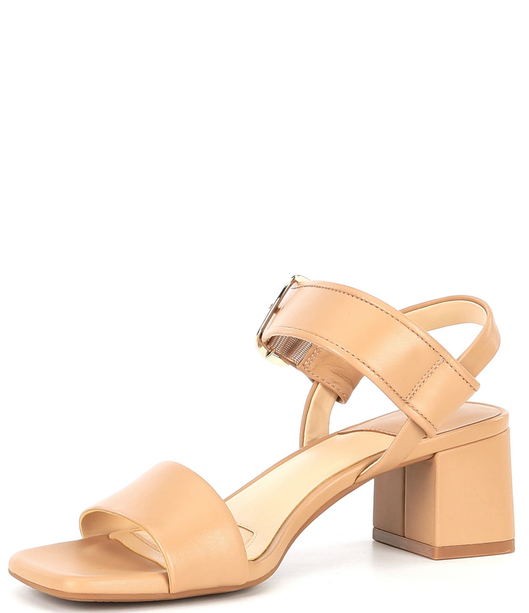 Alex Marie Leyna Leather Double Banded Block Heel Sandals