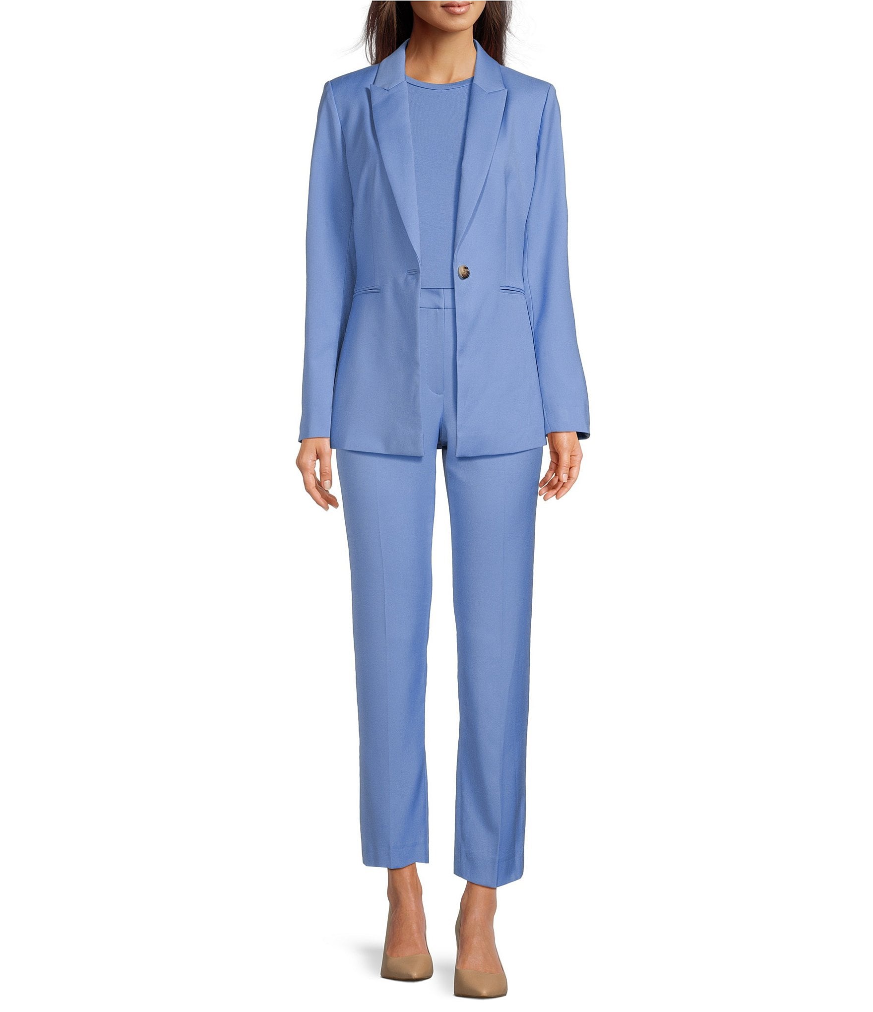 One-Button Blazer and Ankle-Tie Pants Set – Anchor Blue Jeans