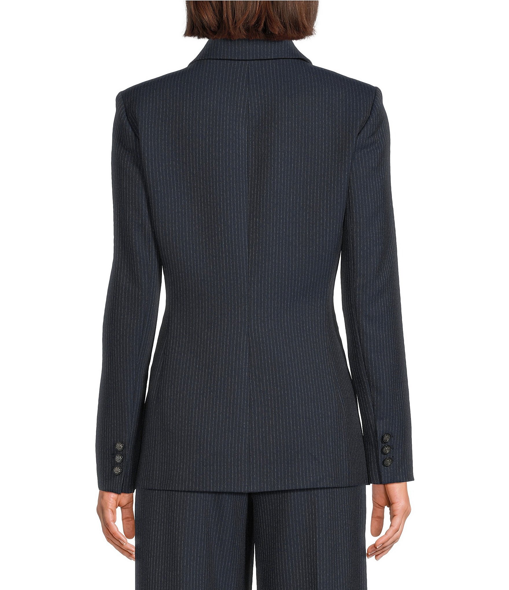 Alex Marie Liza Novelty Stripe Suiting Peak Lapel Long Sleeve Jacket