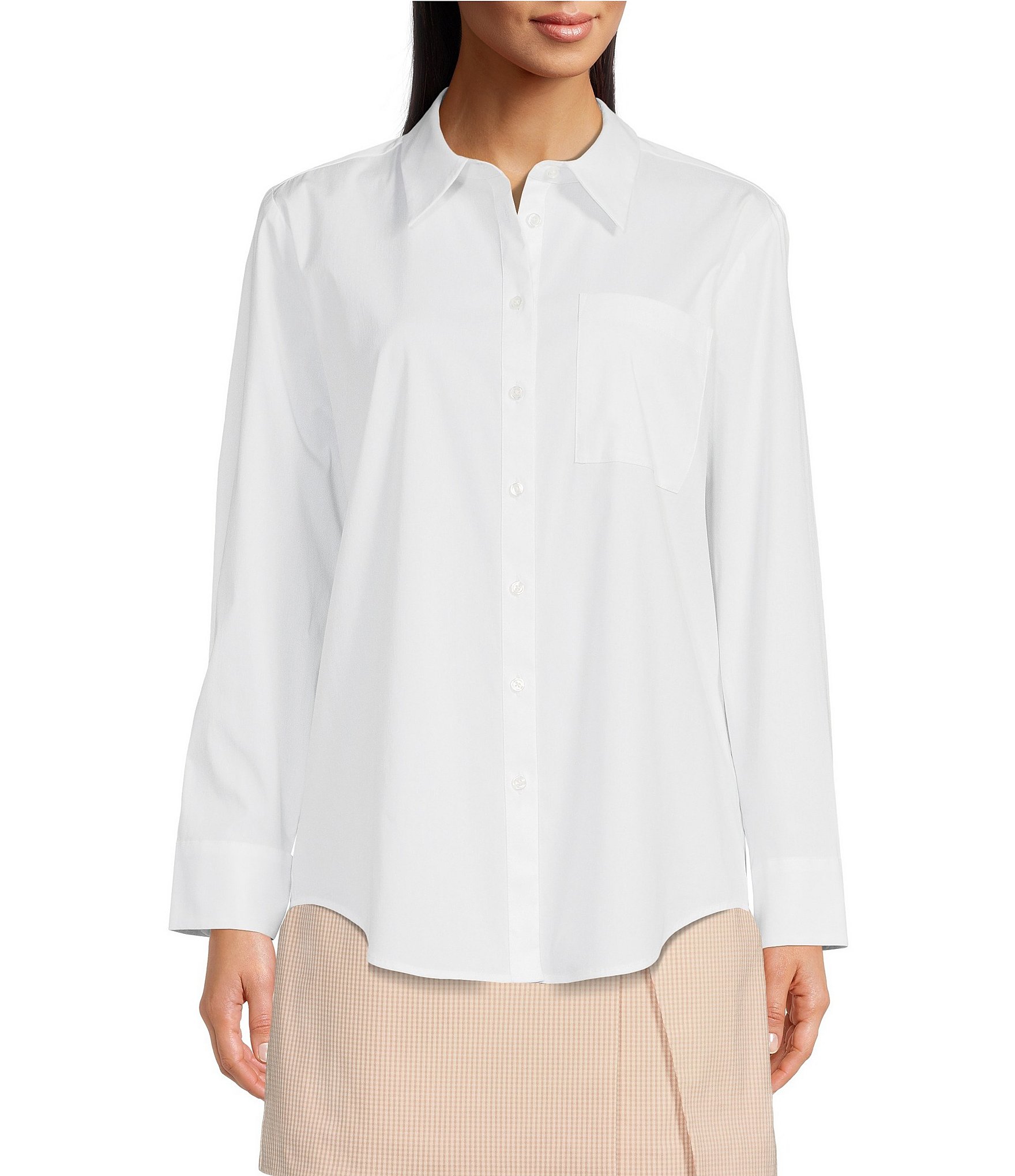 Alex Marie Mackenzie Point Collar Button Front Blouse | Dillard's