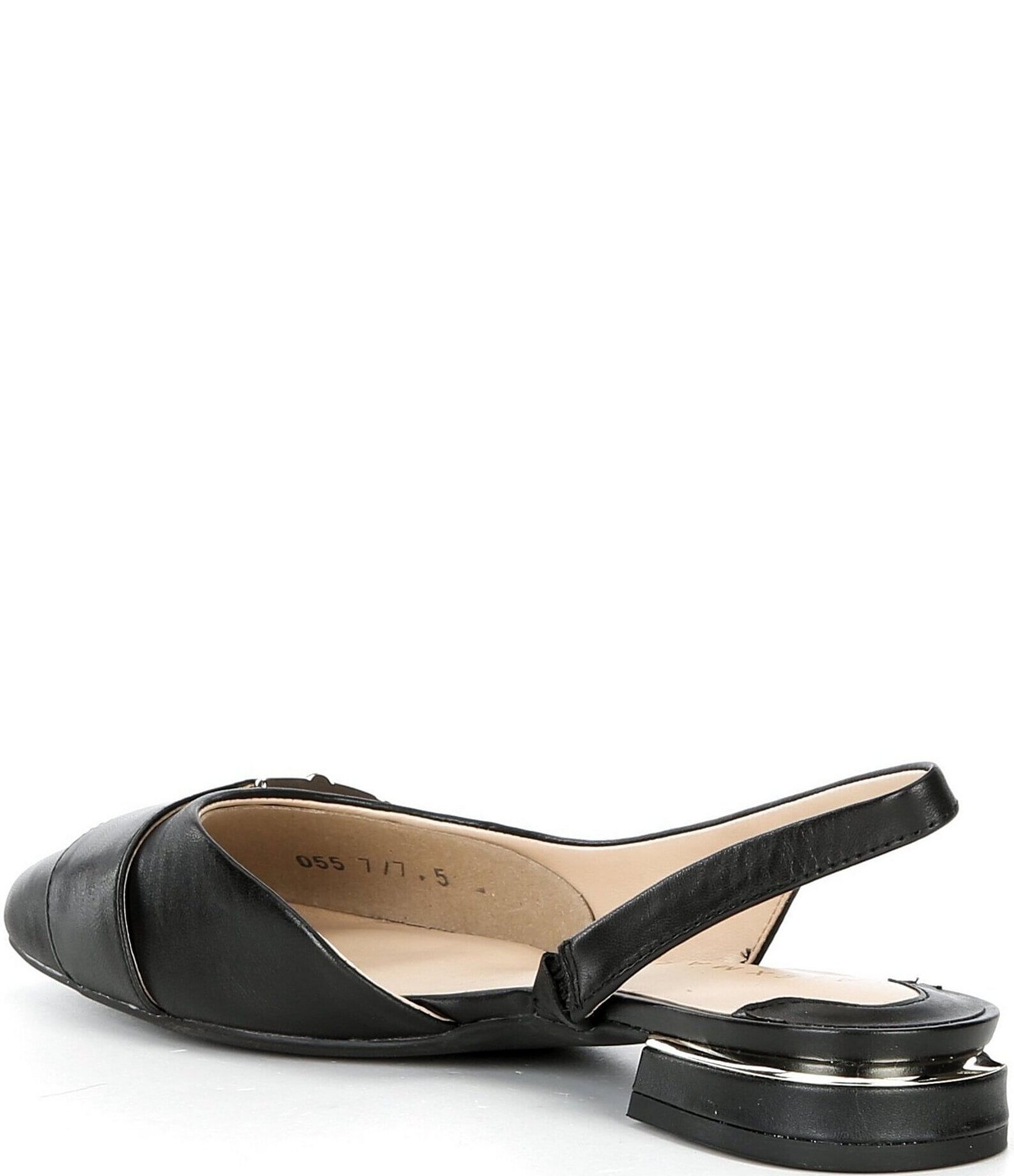 Alex Marie Mel Leather Buckle Hardware Slingback Flats