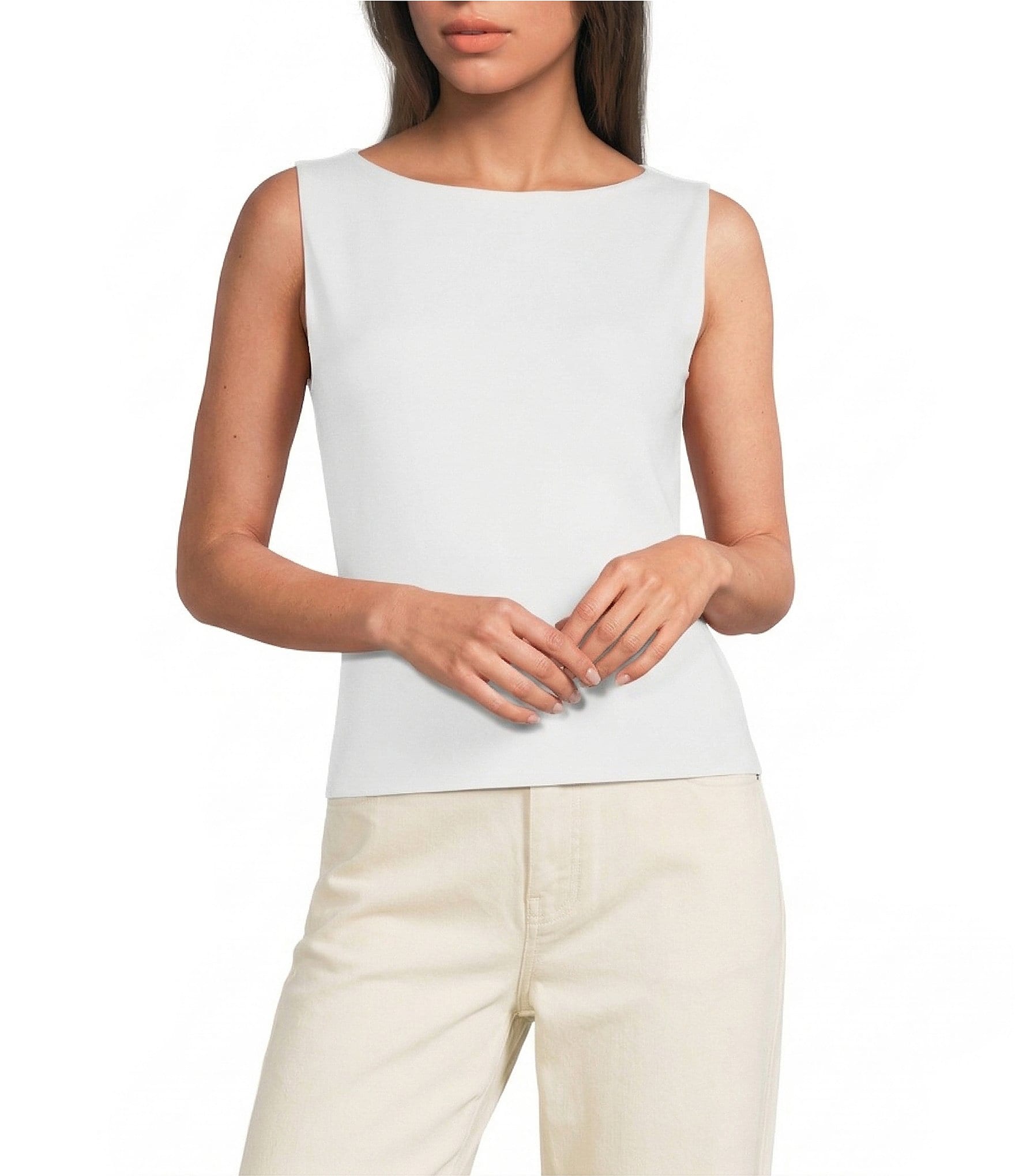 Alex Marie Mercy Boat Neck Sleeveless Rayon Jersey Top