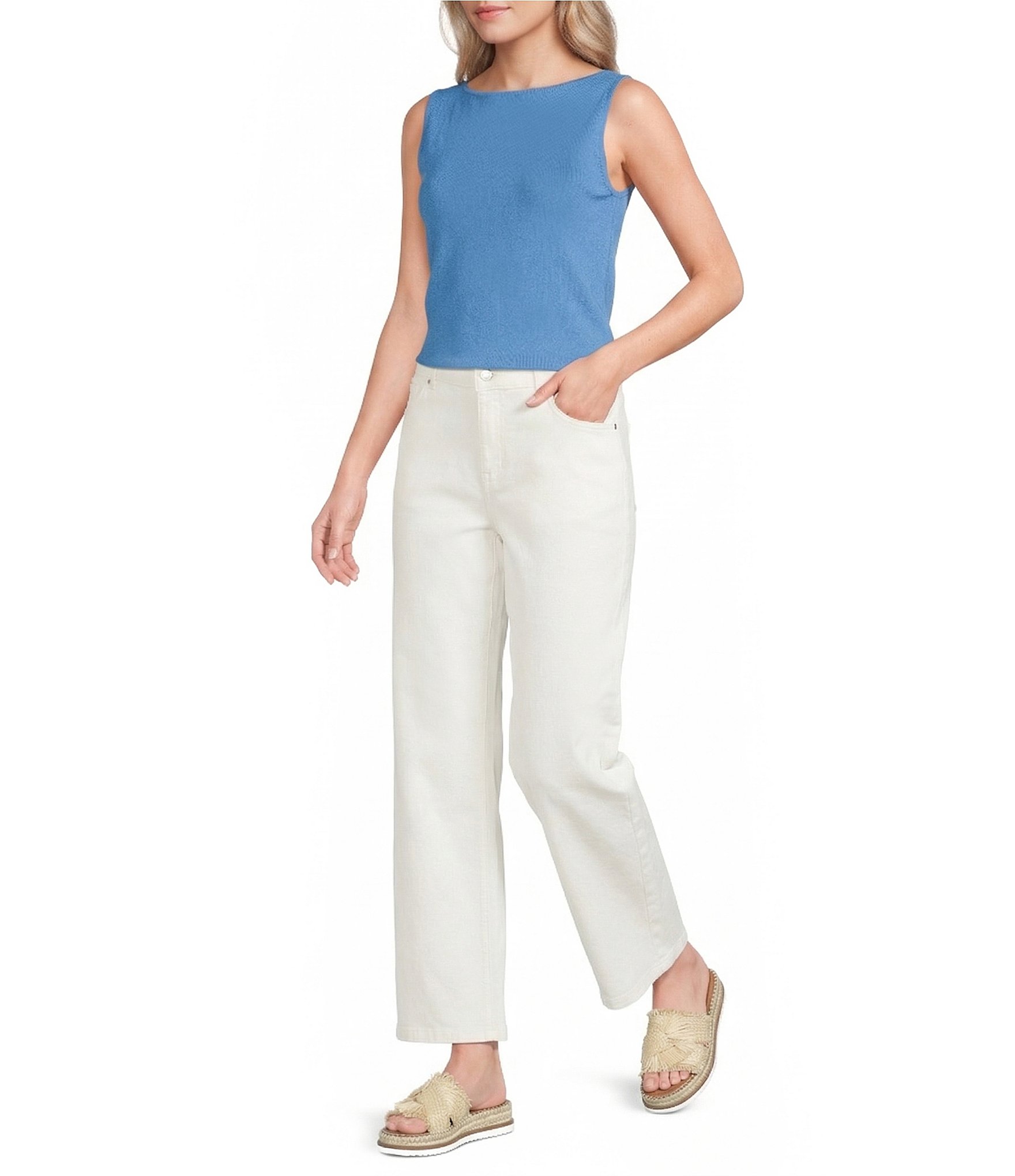 Alex Marie Mercy Boat Neck Sleeveless Rayon Jersey Top