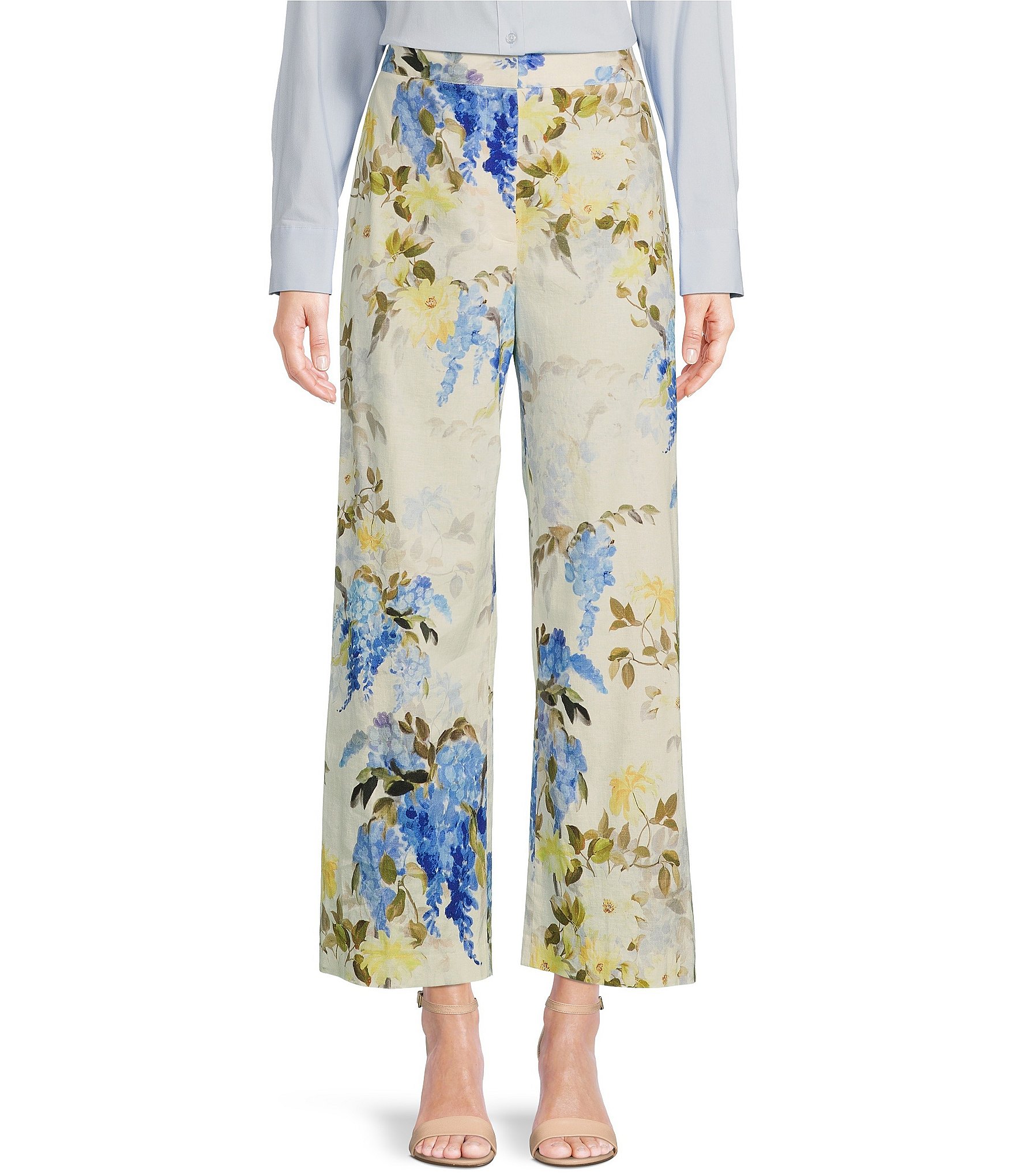 Alex Marie Robyn Floral Print Linen Wide Leg Pants | Dillard's