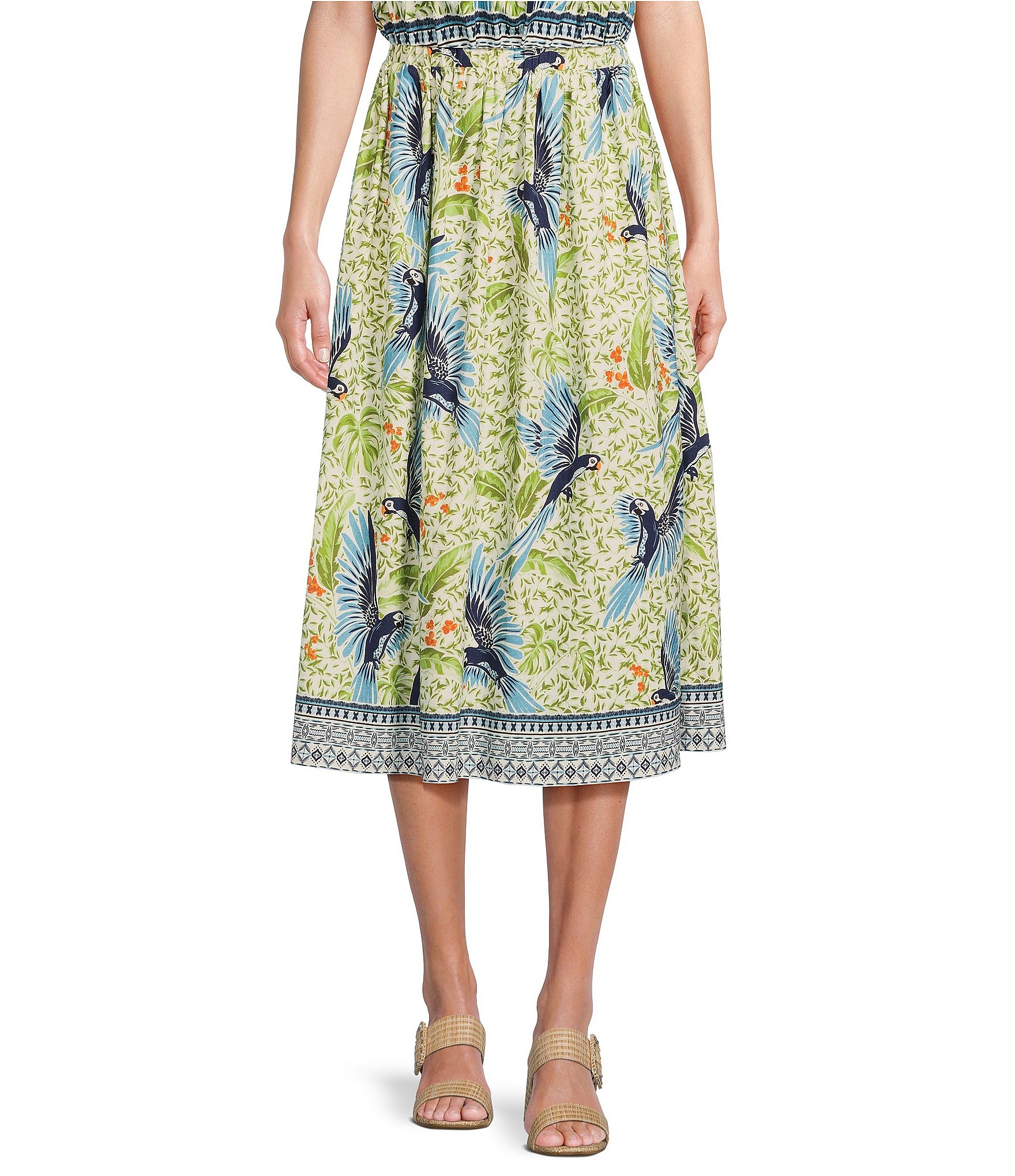 Alex Marie Seychelles Printed Coordinating Linen Blend Maxi Skirt ...