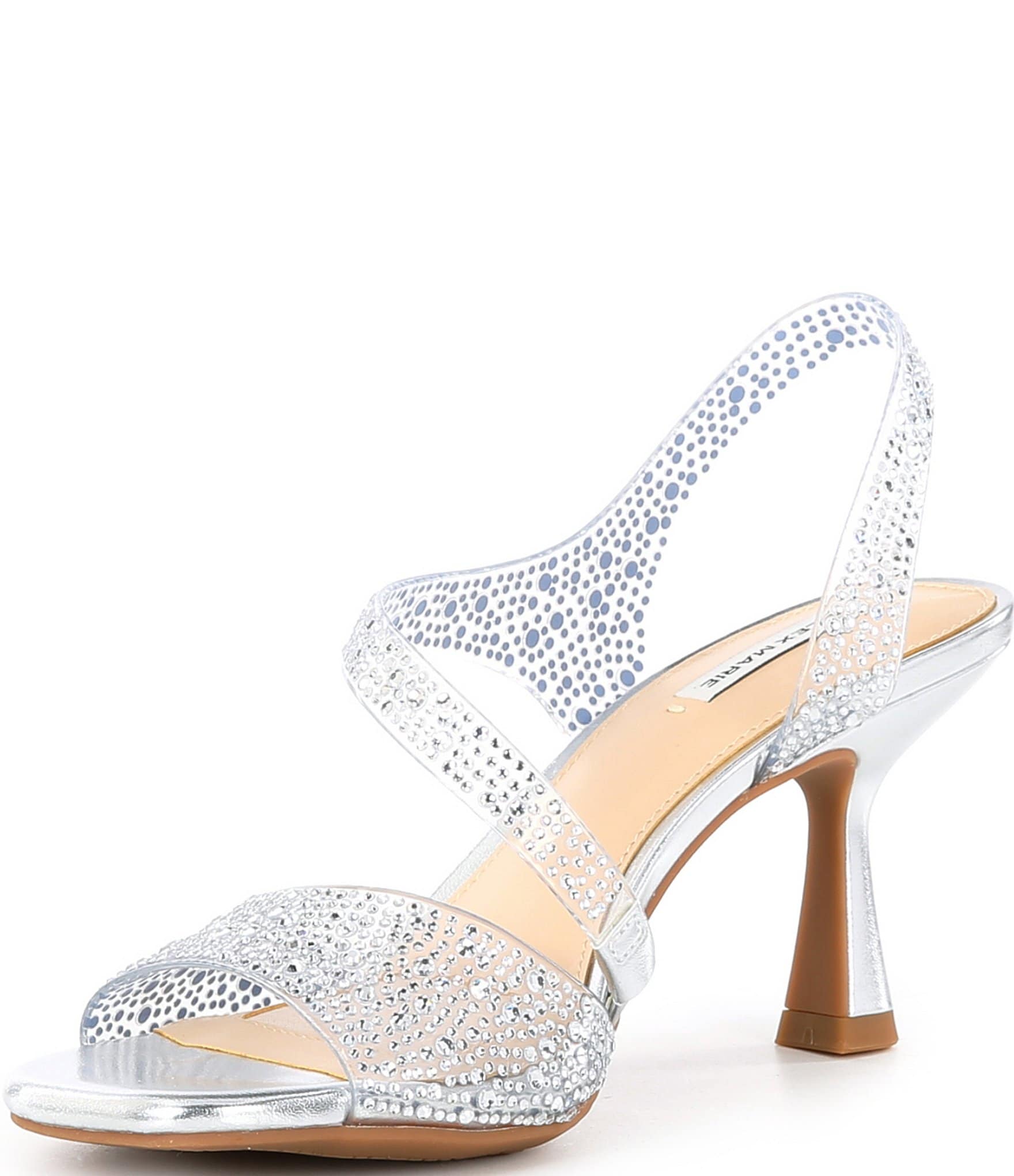 Alex Marie Sutton Clear Rhinestone Slingback Dress Sandals