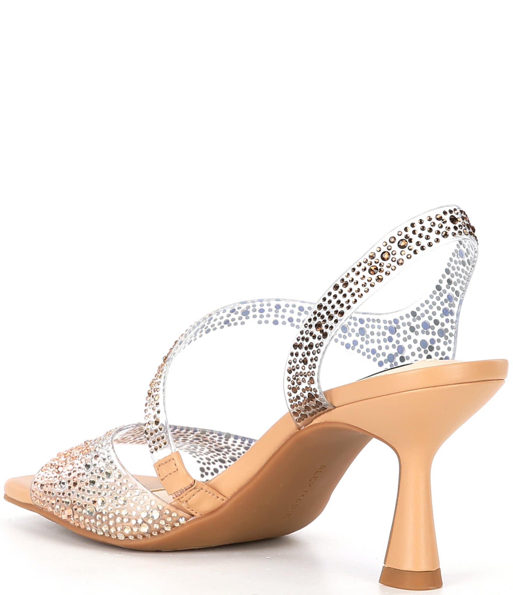 Alex Marie Sutton Clear Rhinestone Slingback Dress Sandals