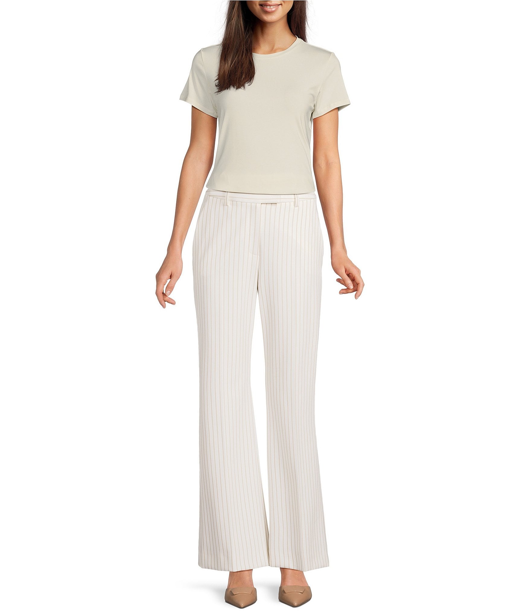 Alex Marie Suzie Anywhere, Everywhere Coordinating Novelty Stripe Straight Leg Mid Rise Pants