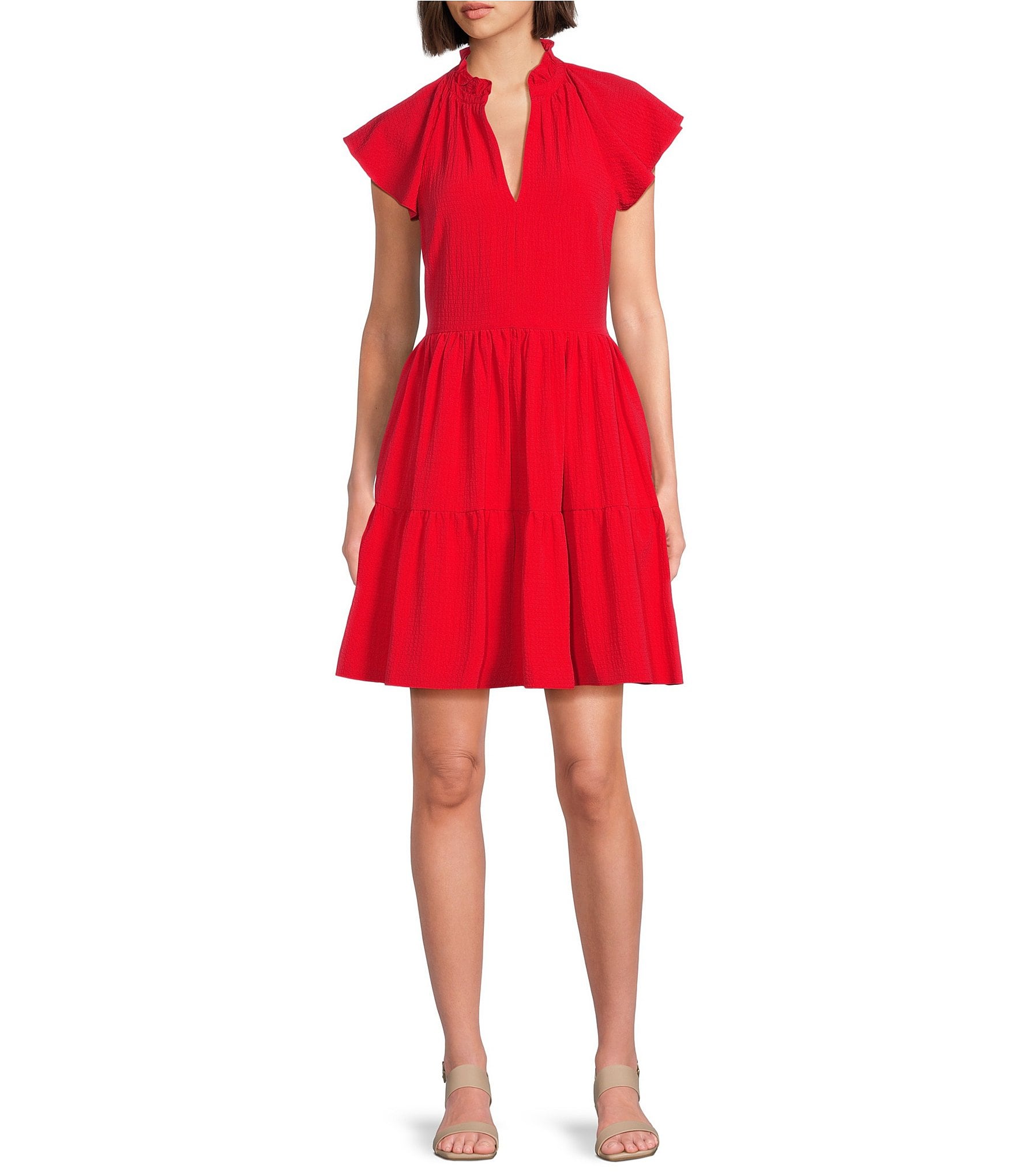 Alex Marie Vanya V-Neck Short Sleeve Dress | Dillard's