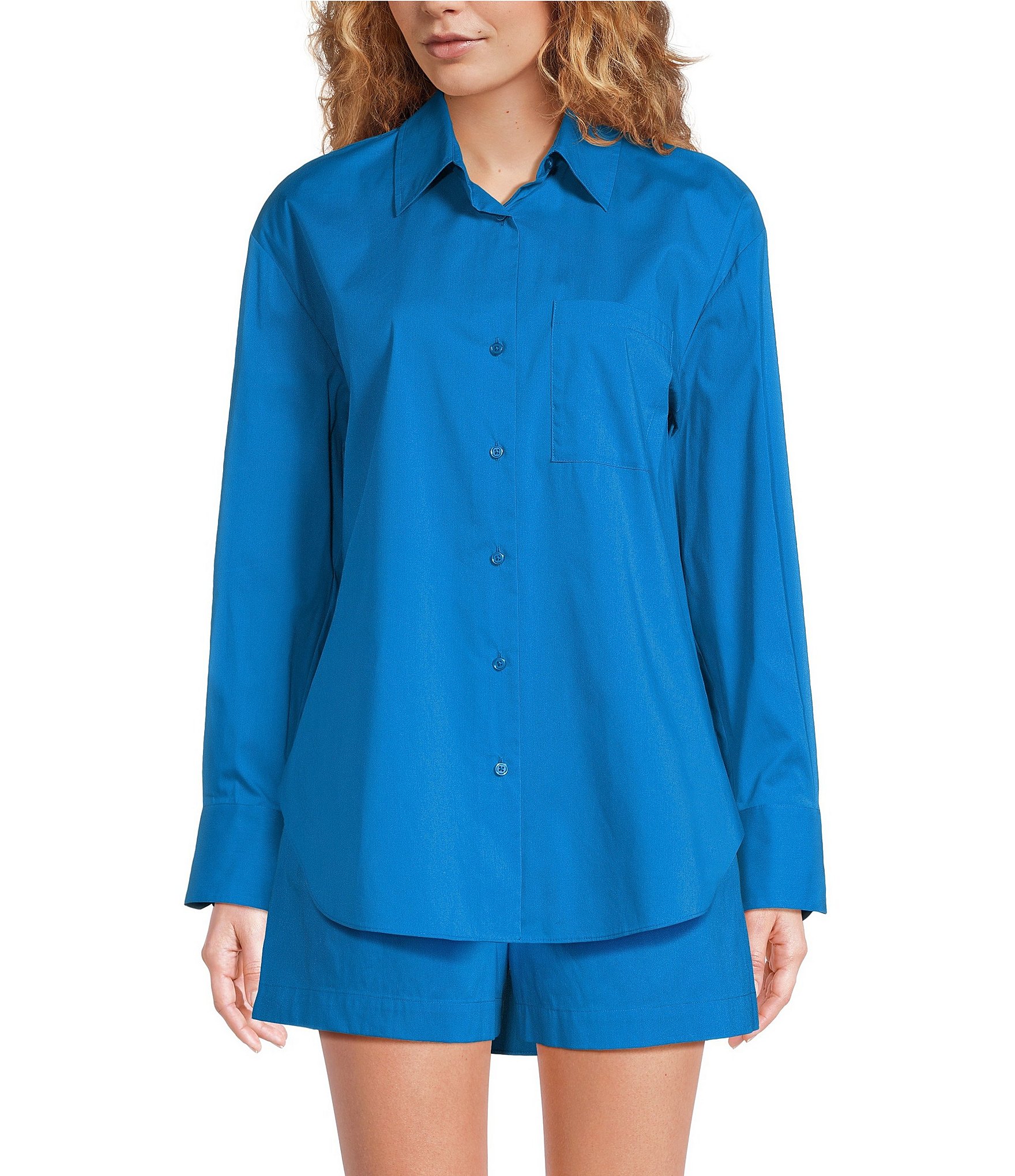 Alex Marie x Brrr° Iris Cotton Poplin Moisture Wicking Point Collar ...