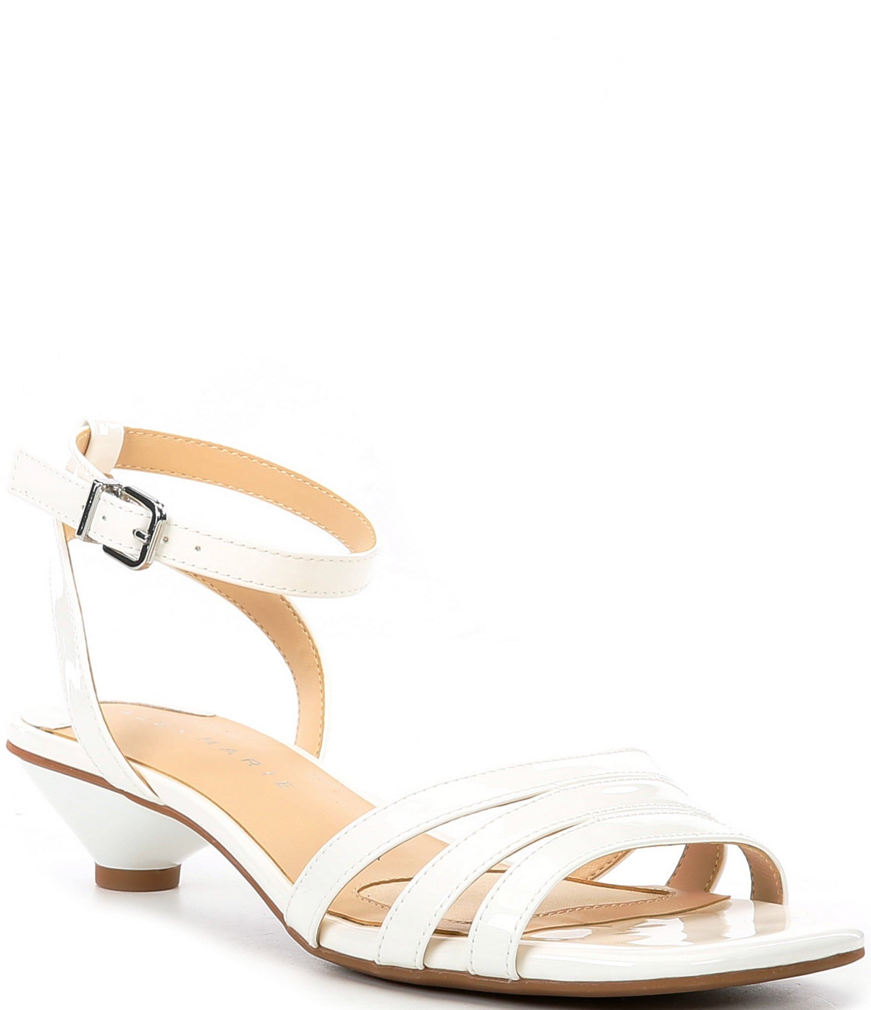 Alex Marie Zamora Patent Leather Ankle Strap Cone Heel