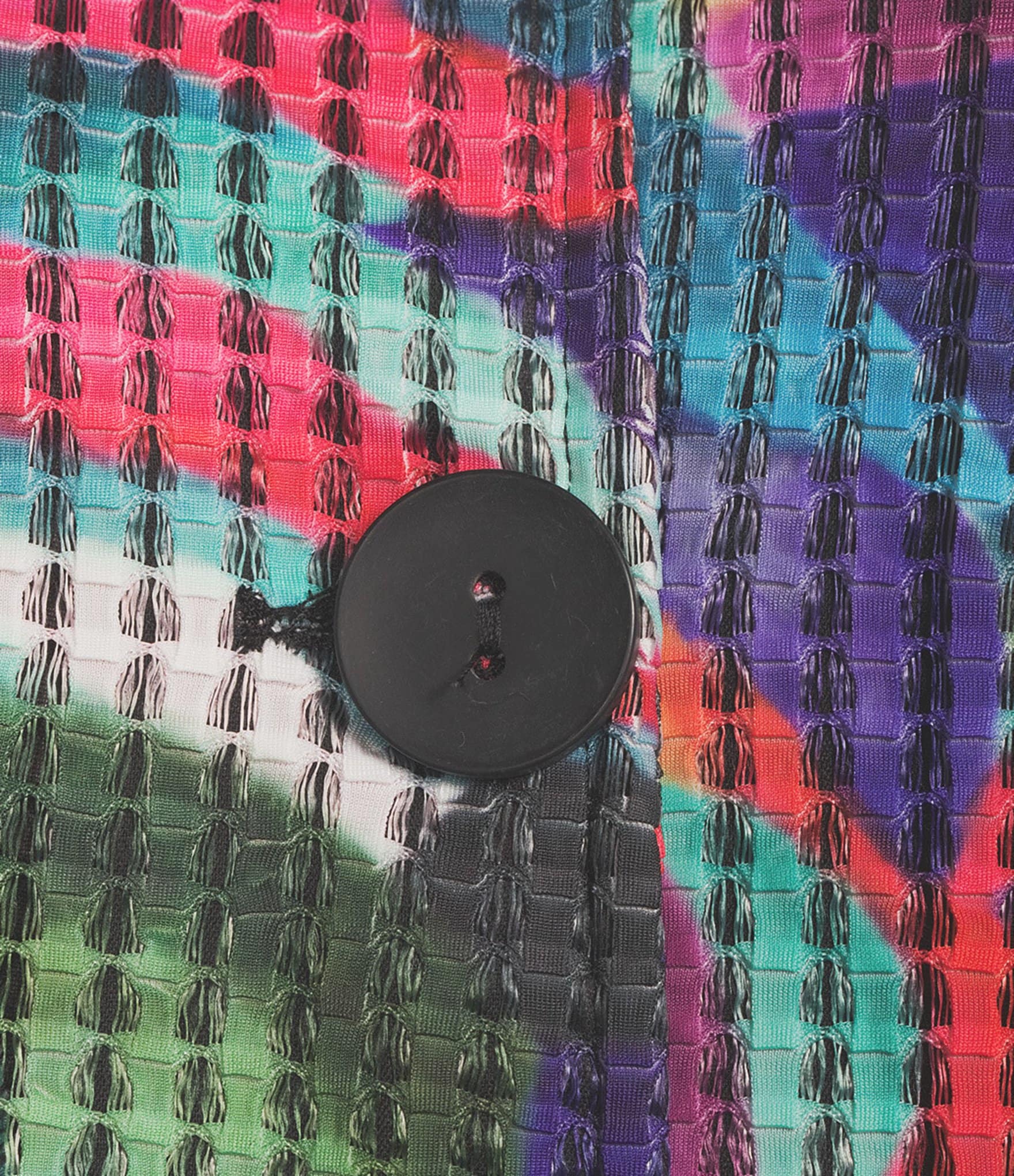 Ali Miles Abstract Multi Print Wire Collar 3/4 Sleeve Button-Front Jacket