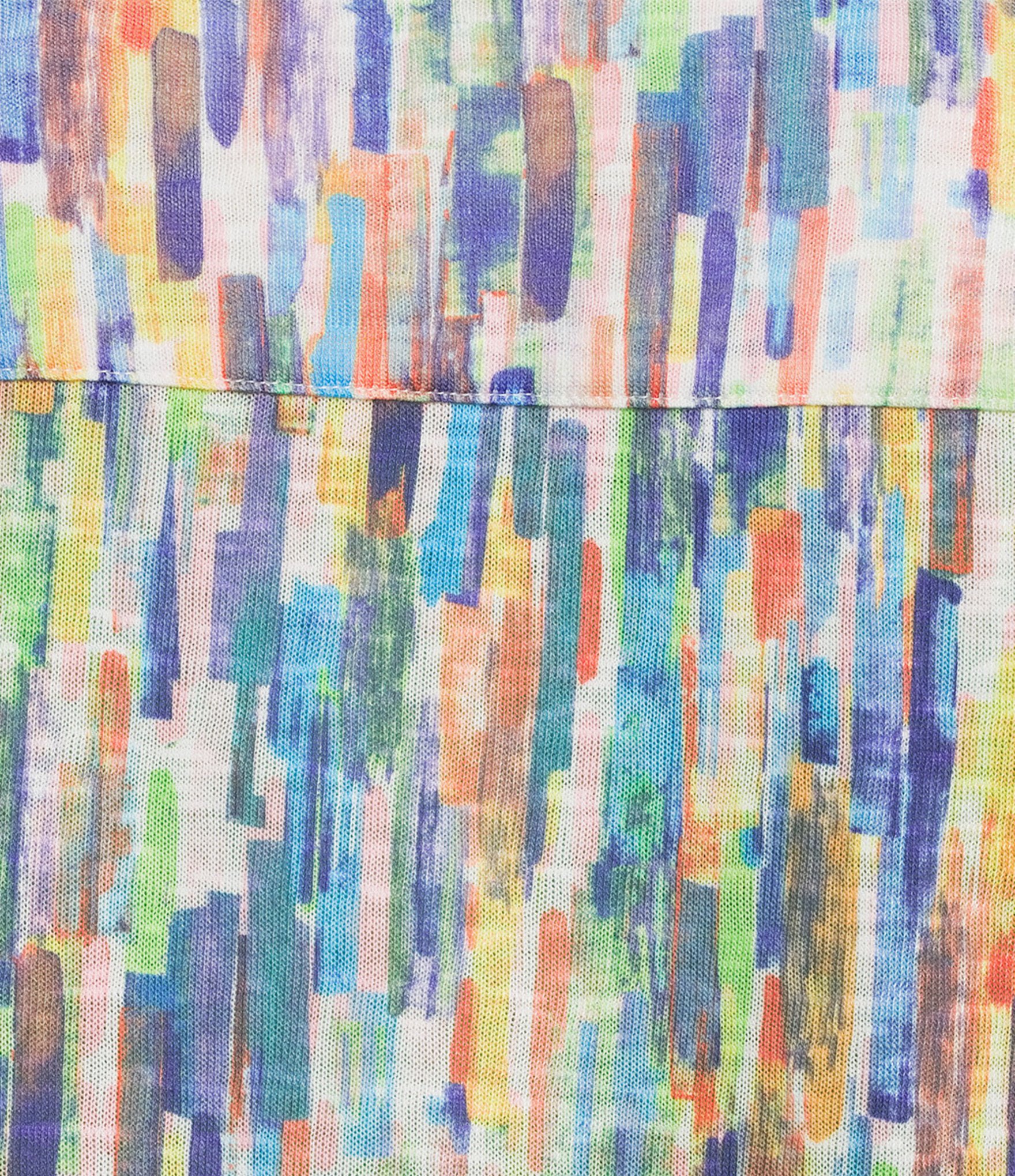 Ali Miles Abstract Print Split V-Neck 3/4 Roll-Tab Sleeve Tunic