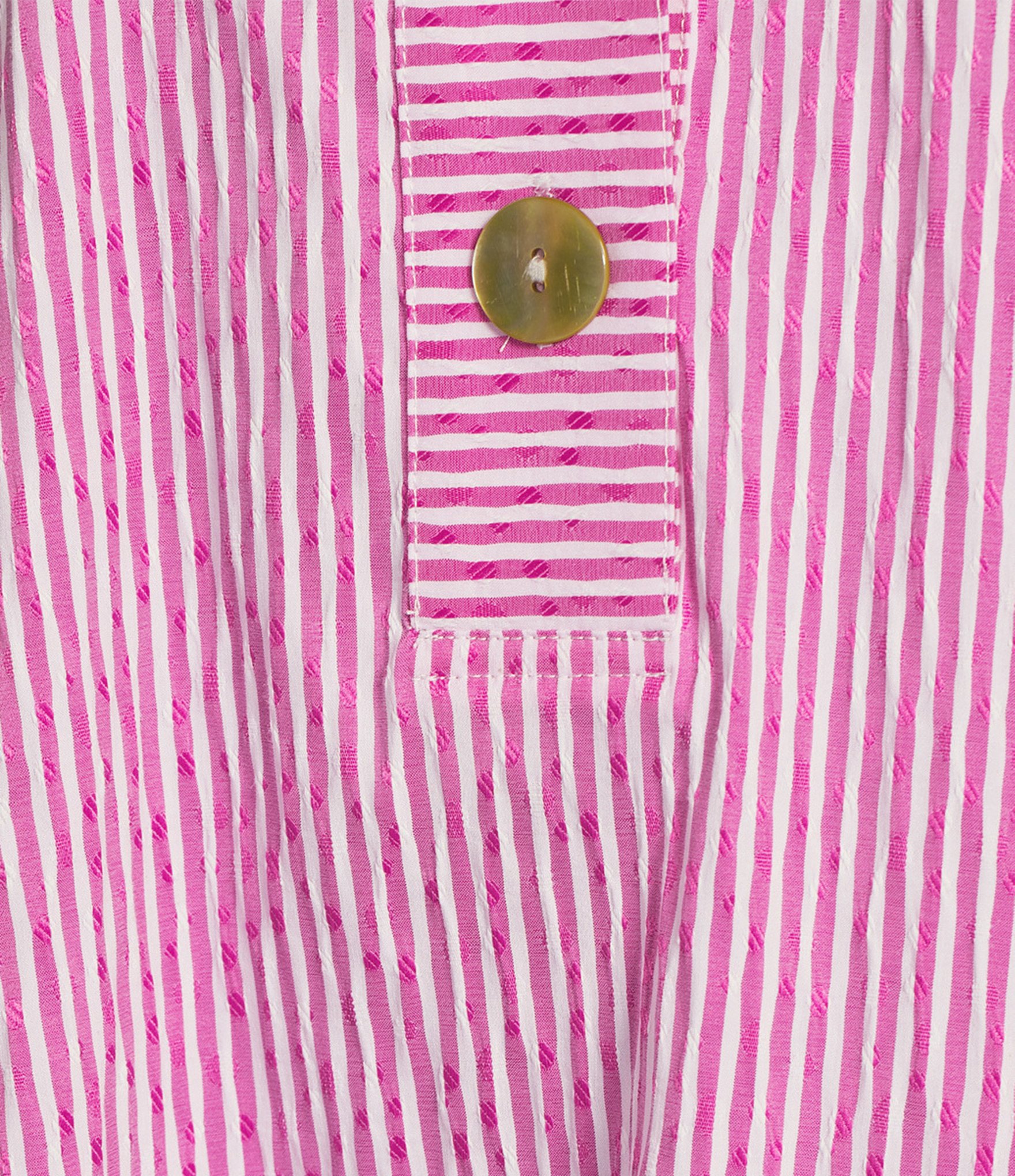 Ali Miles Crinkle Stripe Y Neckline Cuffed 3/4 Sleeve Top