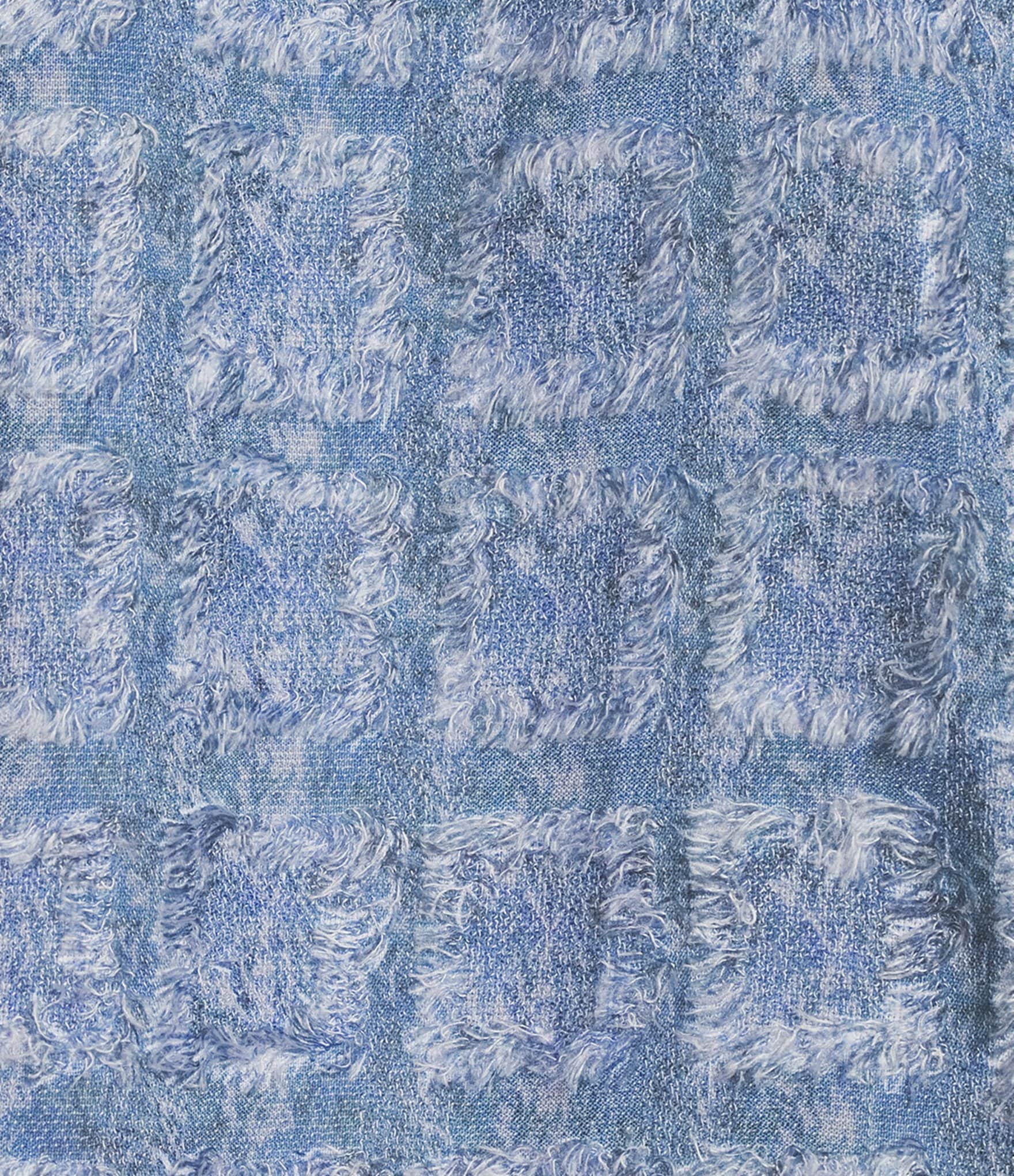 Ali Miles Jacquard Frayed Fringe Point Collar Long Sleeve Button Front Jacket