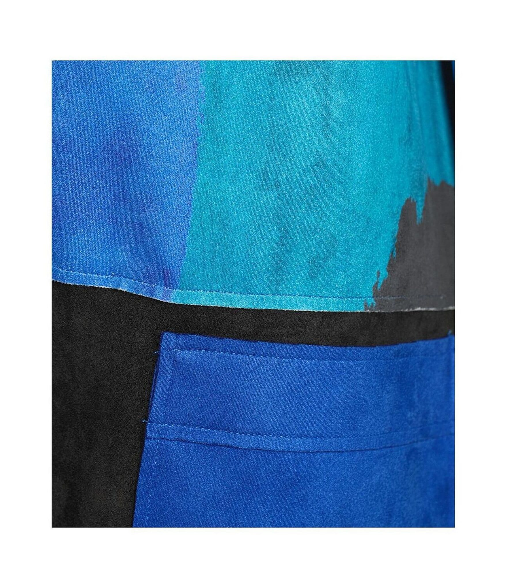 Ali Miles Petite Size Faux Suede Abstract 3/4 Sleeve Button Front Jacket