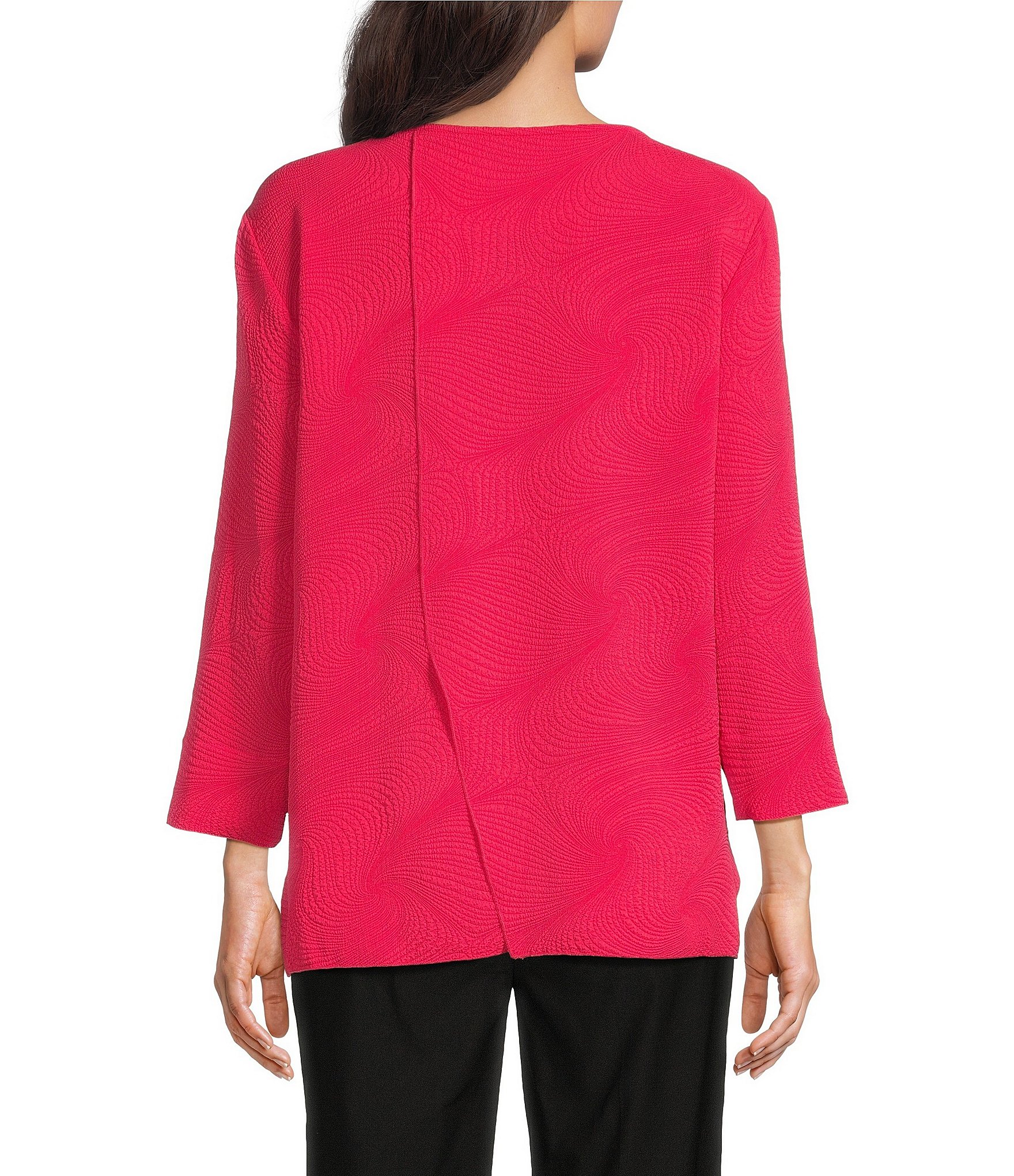 Ali Miles Petite Size Round Neck 3/4 Sleeve Tunic
