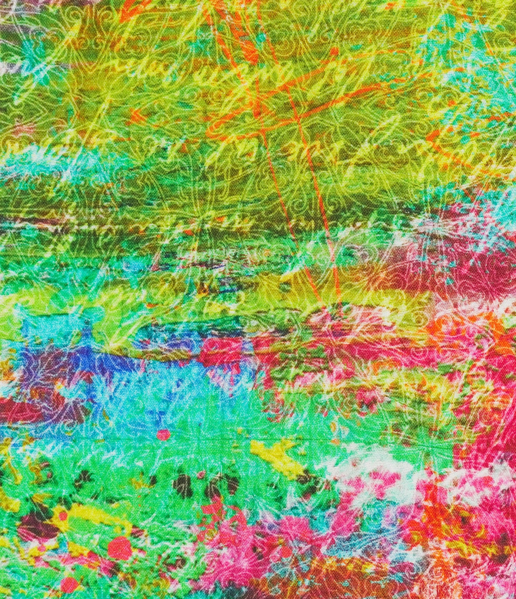 Ali Miles Plus Size Abstract Multi Point Collar 3/4 Dolman Sleeve Button-Front Tunic