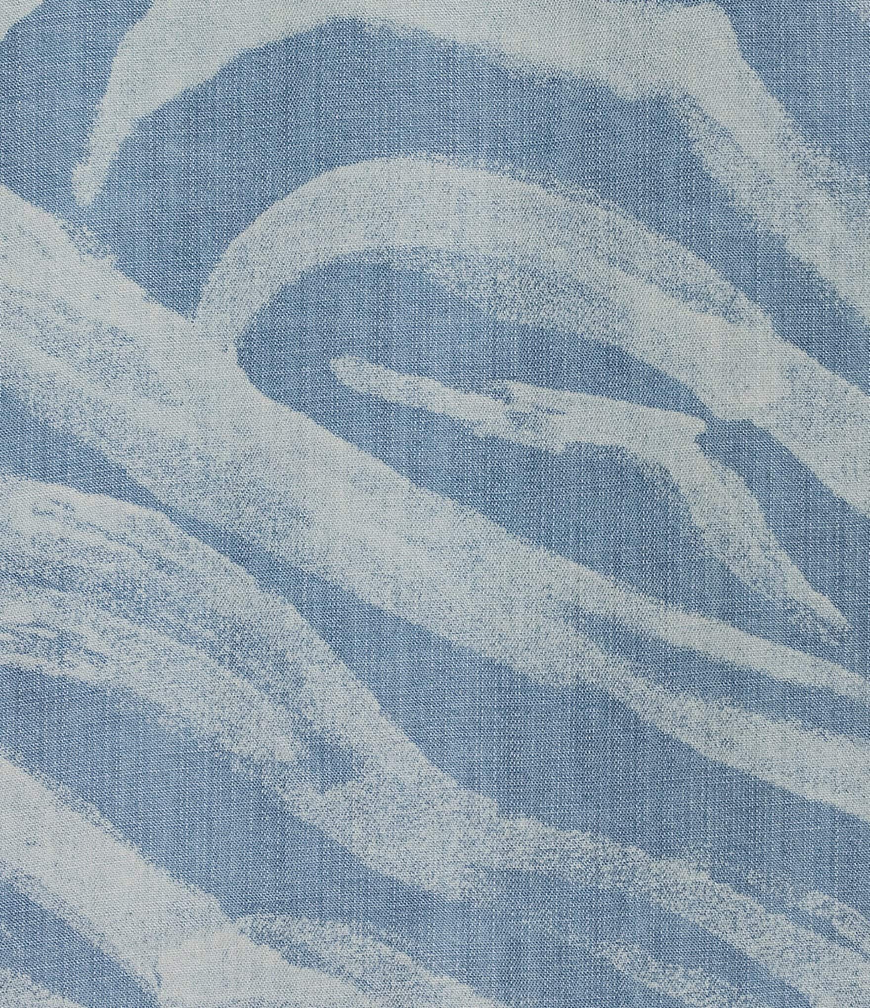 Ali Miles Plus Size Lyocell Multi Lines Stand Collar 3/4 Cinched Sleeve Button-Front Tunic