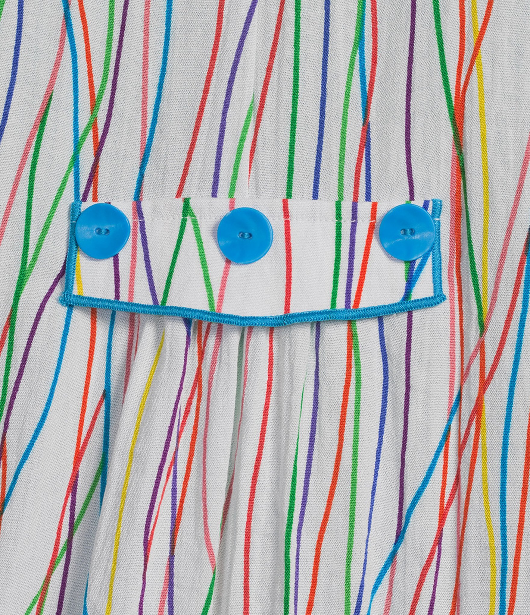 Ali Miles Plus Size Woven Multi Stripe Point Collar 3/4 Cinched Tie Sleeve Button Front Tunic