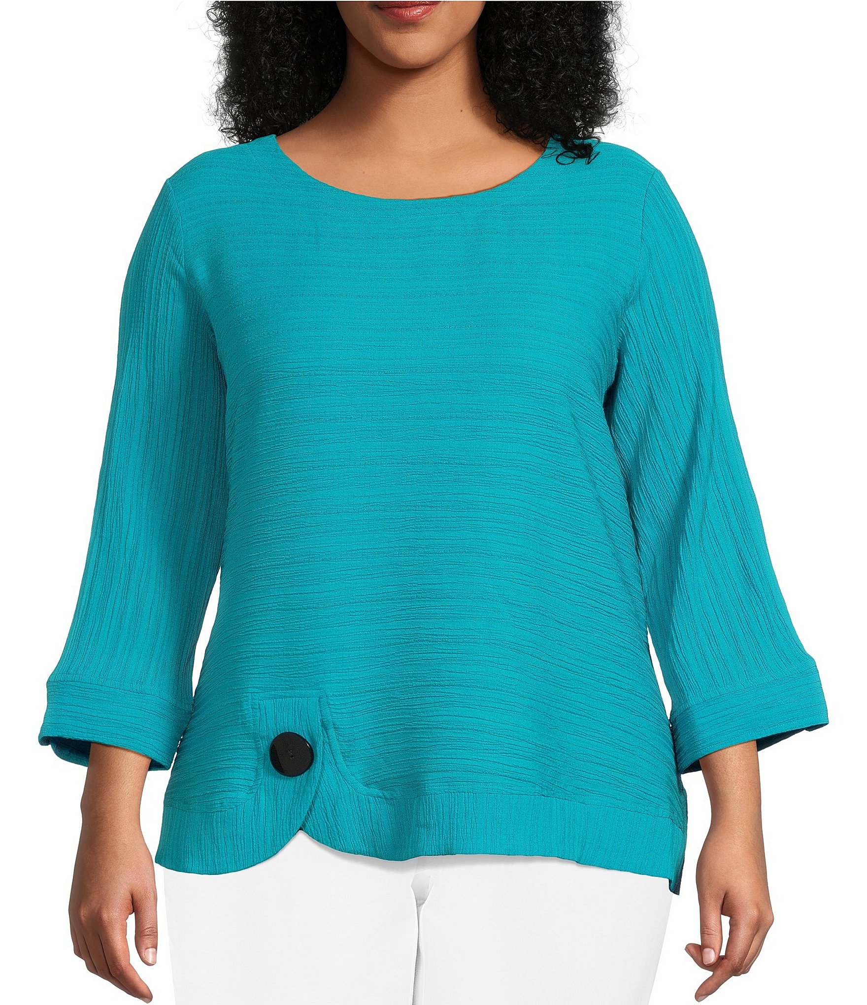 Plus Size Renata Longline Turquoise Shirt