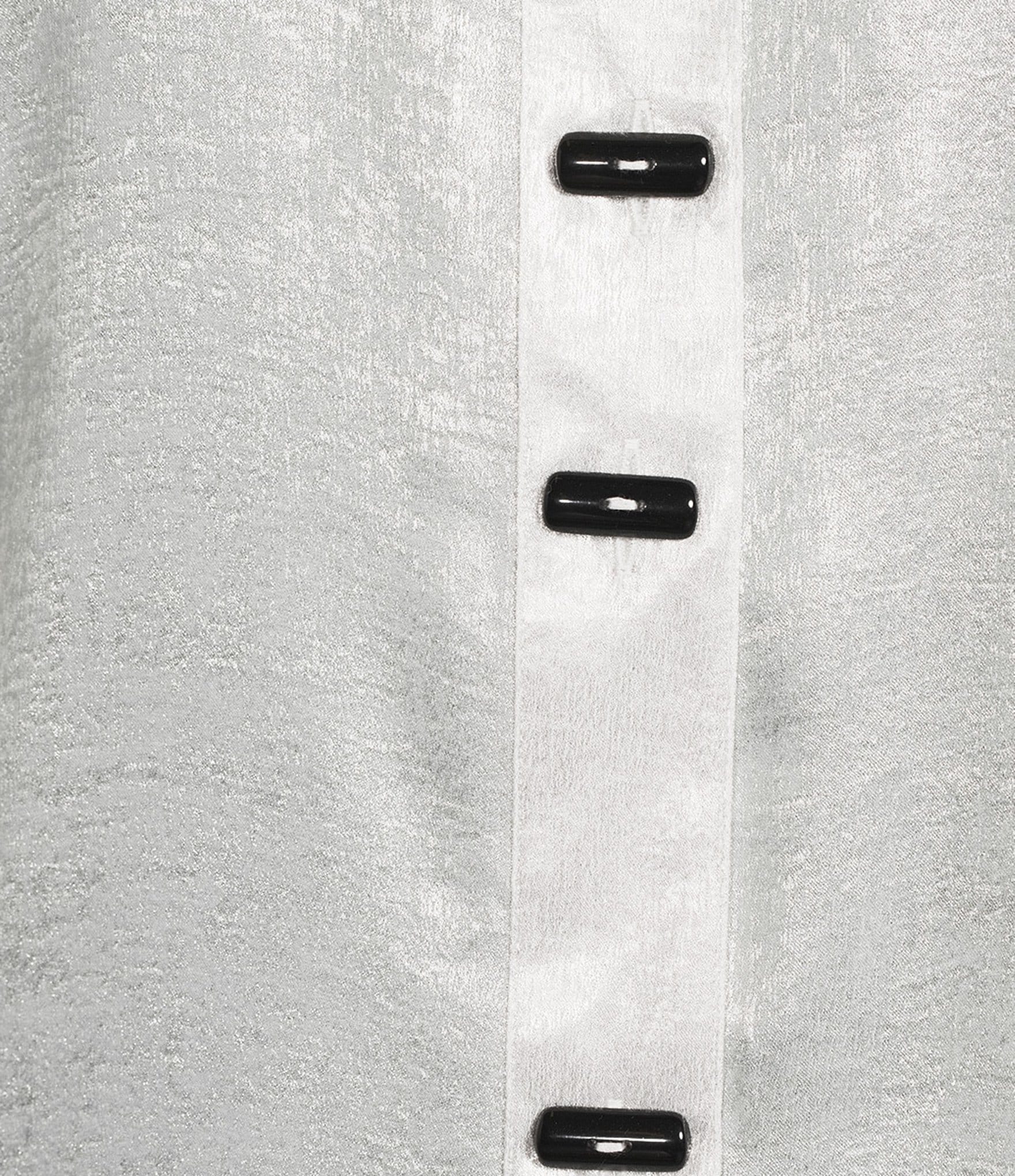 Ali Miles Shimmer Wire Collar 3/4 Sleeve Button Front Tunic