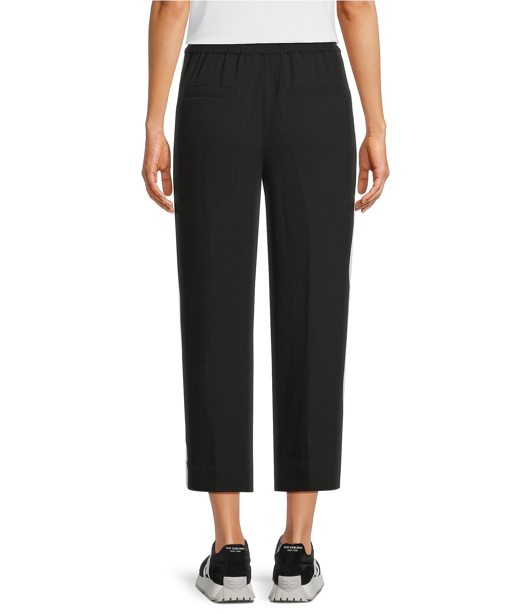 Ali Miles Straight Leg Side Stripe Cropped Pants