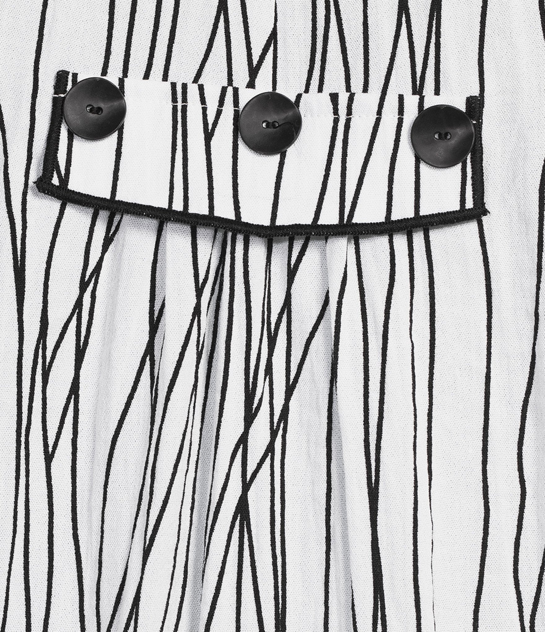 Ali Miles Woven Multi Stripe Point Collar 3/4 Cinched Tie Sleeve Button Front Tunic