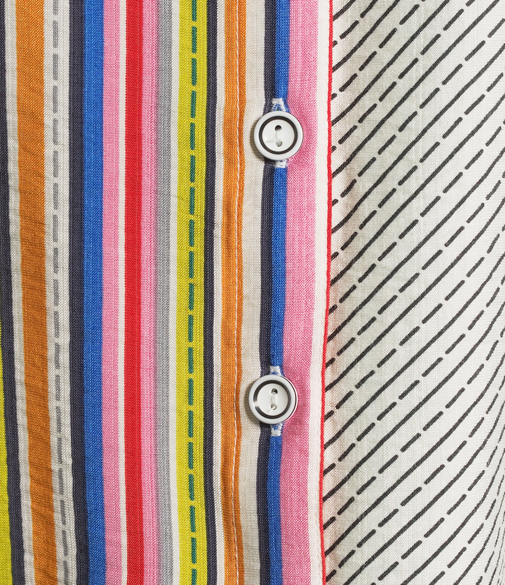 Ali Miles Woven Solid Multi Stripe Point Collar 3/4 Sleeve High-Low Hem Button-Front Shirt