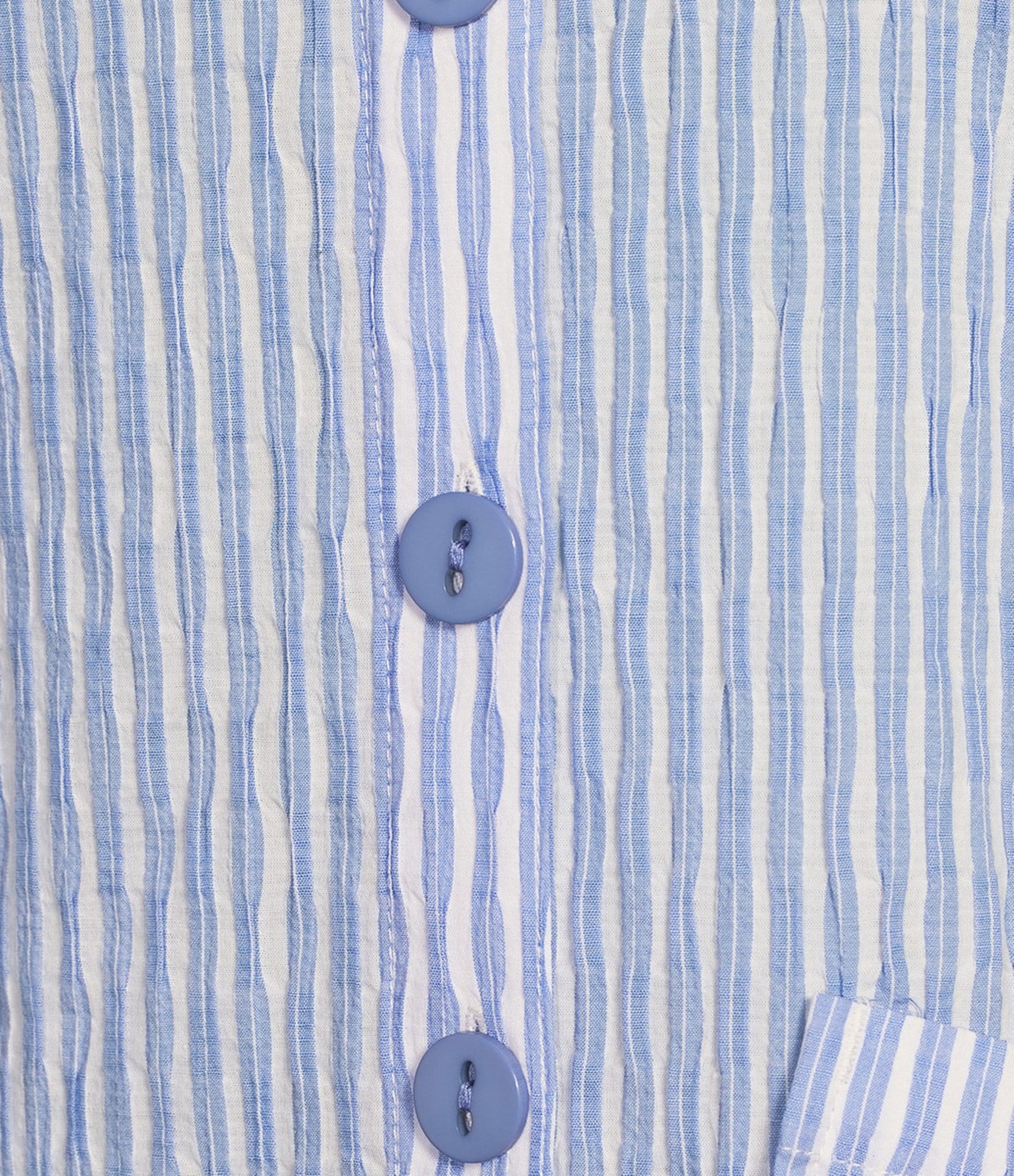 Ali Miles Yarn-Dye Striped Wire Neck 3/4 Sleeve Hi-Low Hem Button Front Tunic