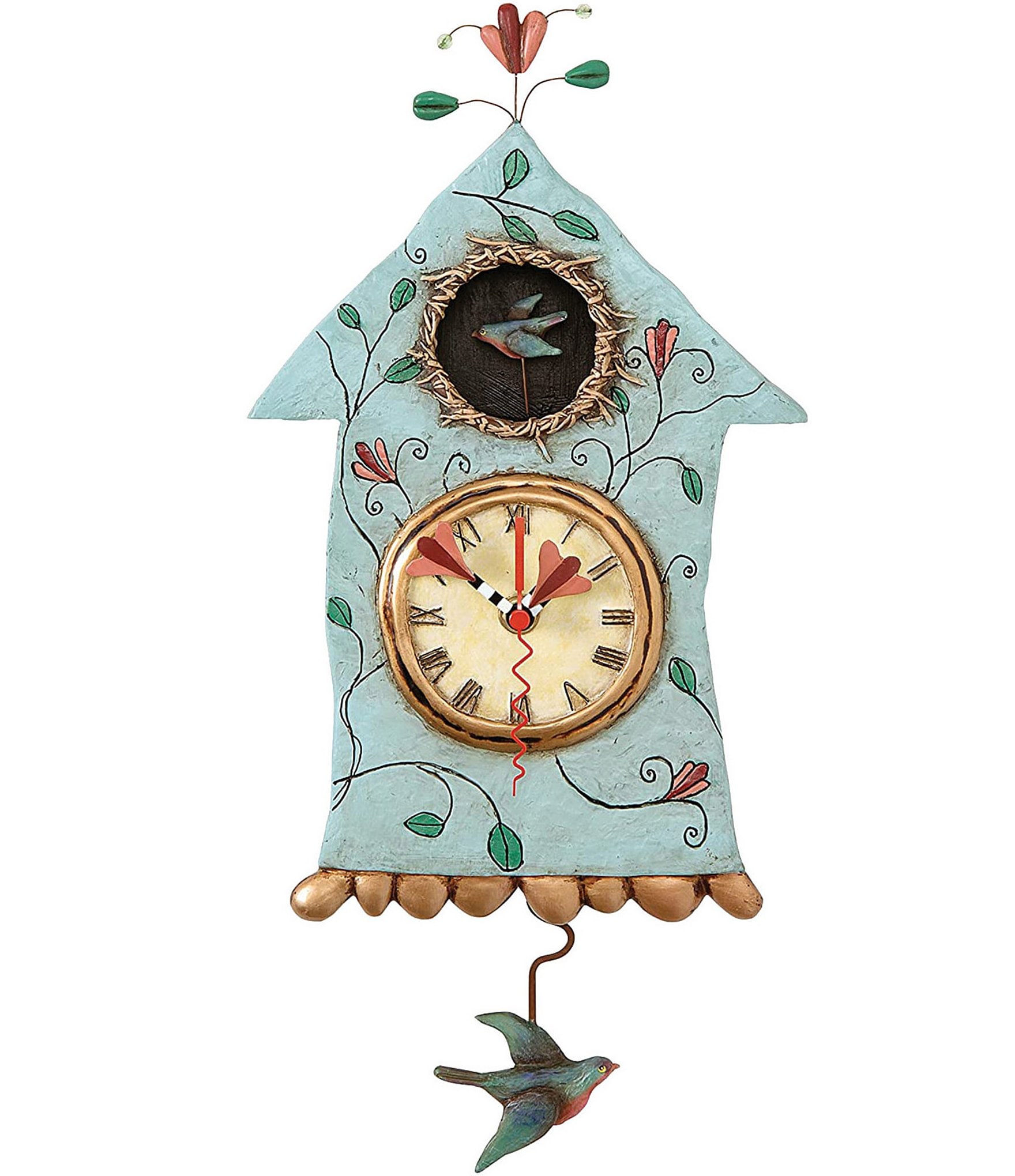 Allen Designs Enesco Allen Designs Fly Bird Pendulum Wall Clock