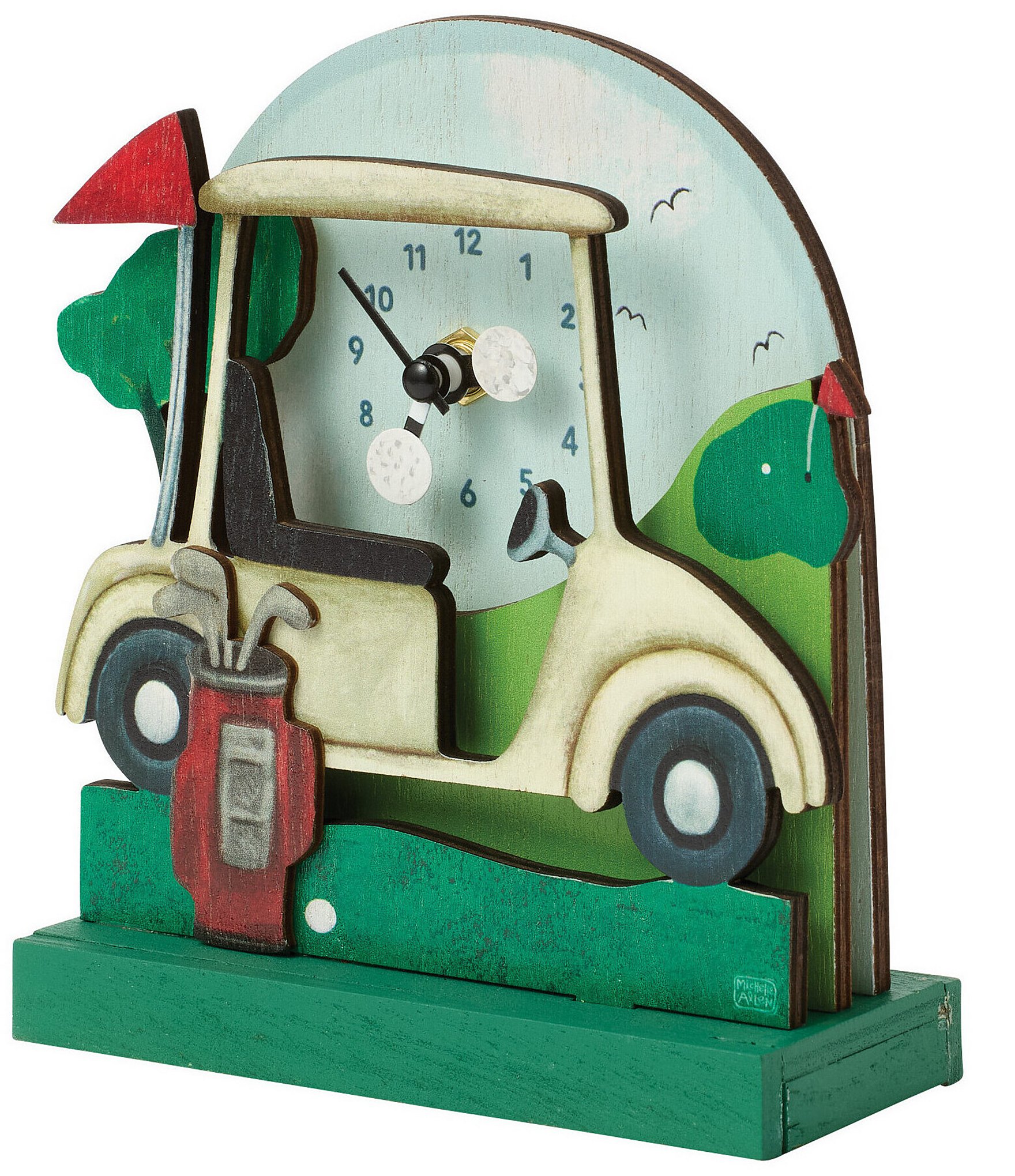 Allen Designs Tee Time Wood Desk Clock