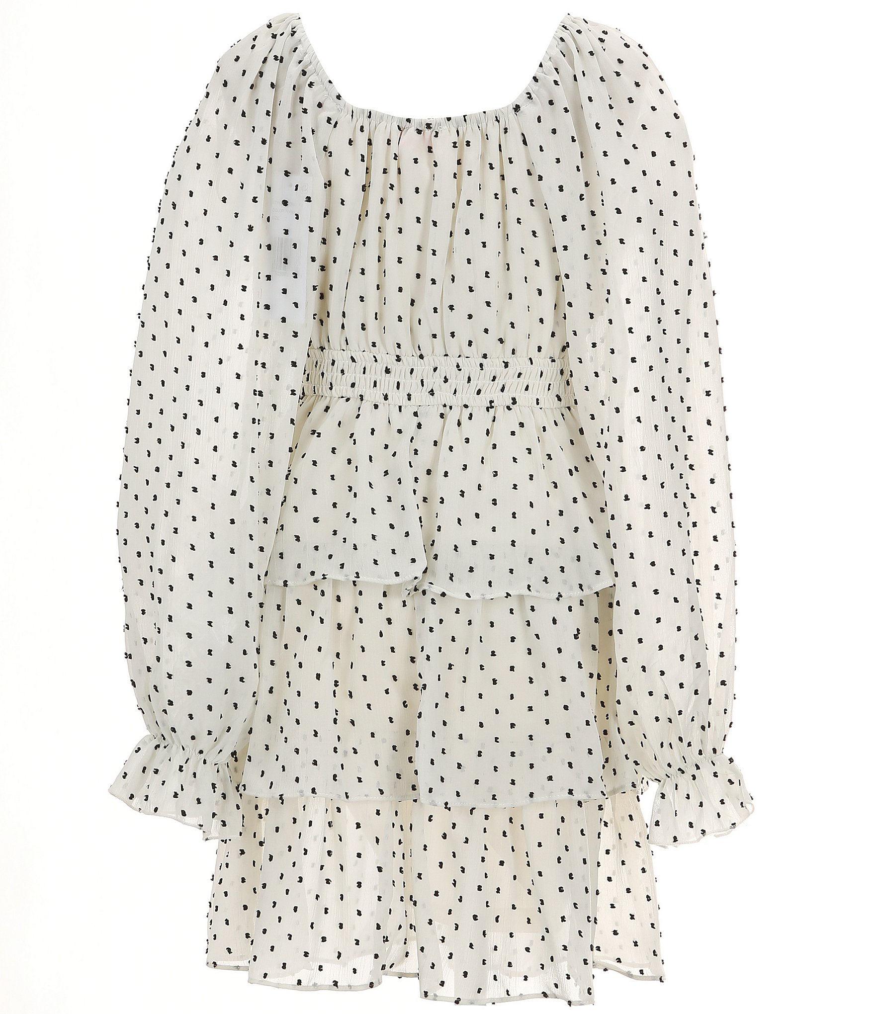 Allison & Kelly Big Girls 7-16 Blouson Sleeve Dotted Empire-Waist Dress