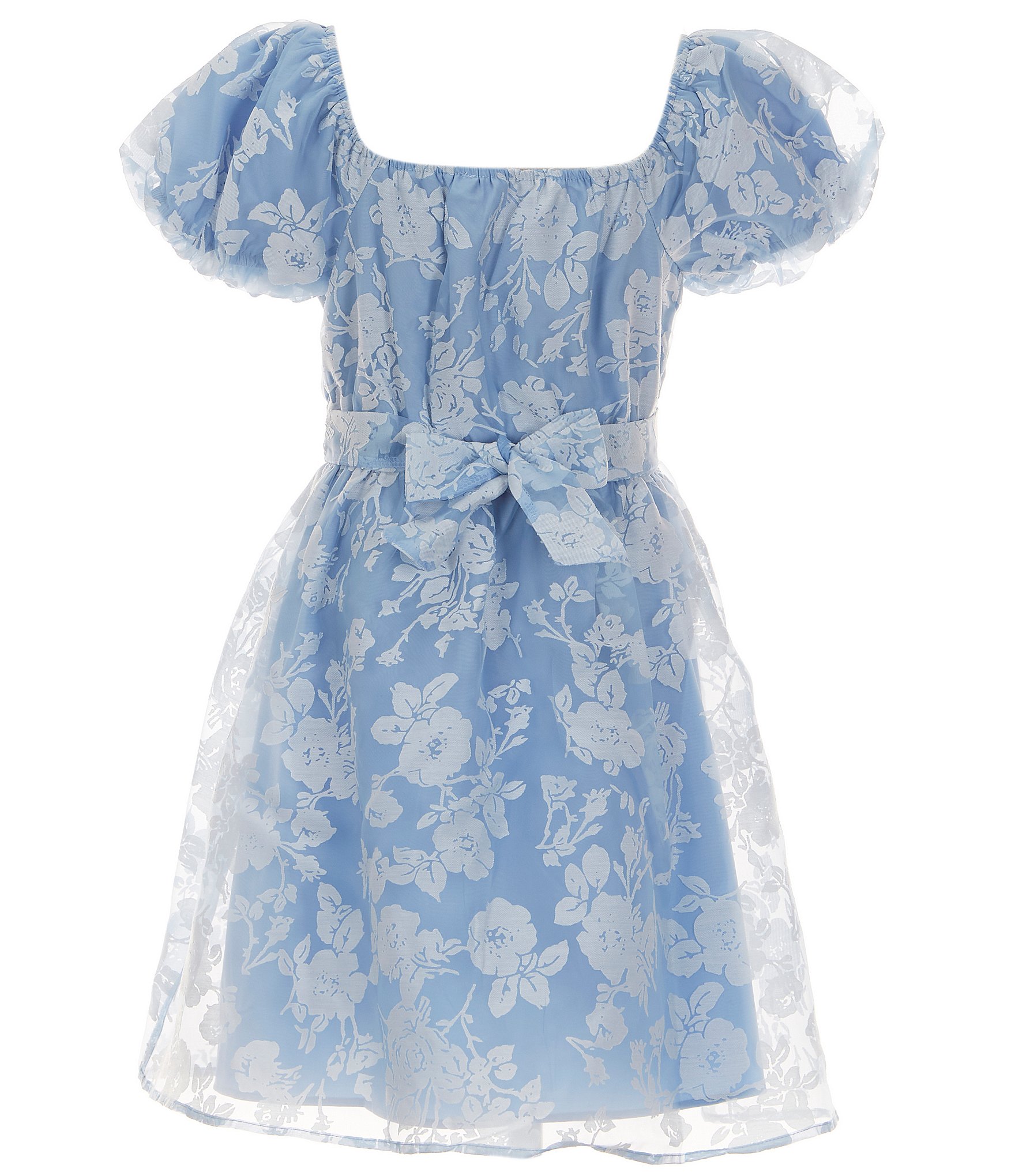 Allison & Kelly Big Girls 7-16 Bubble Sleeve Burnout Organza Dress