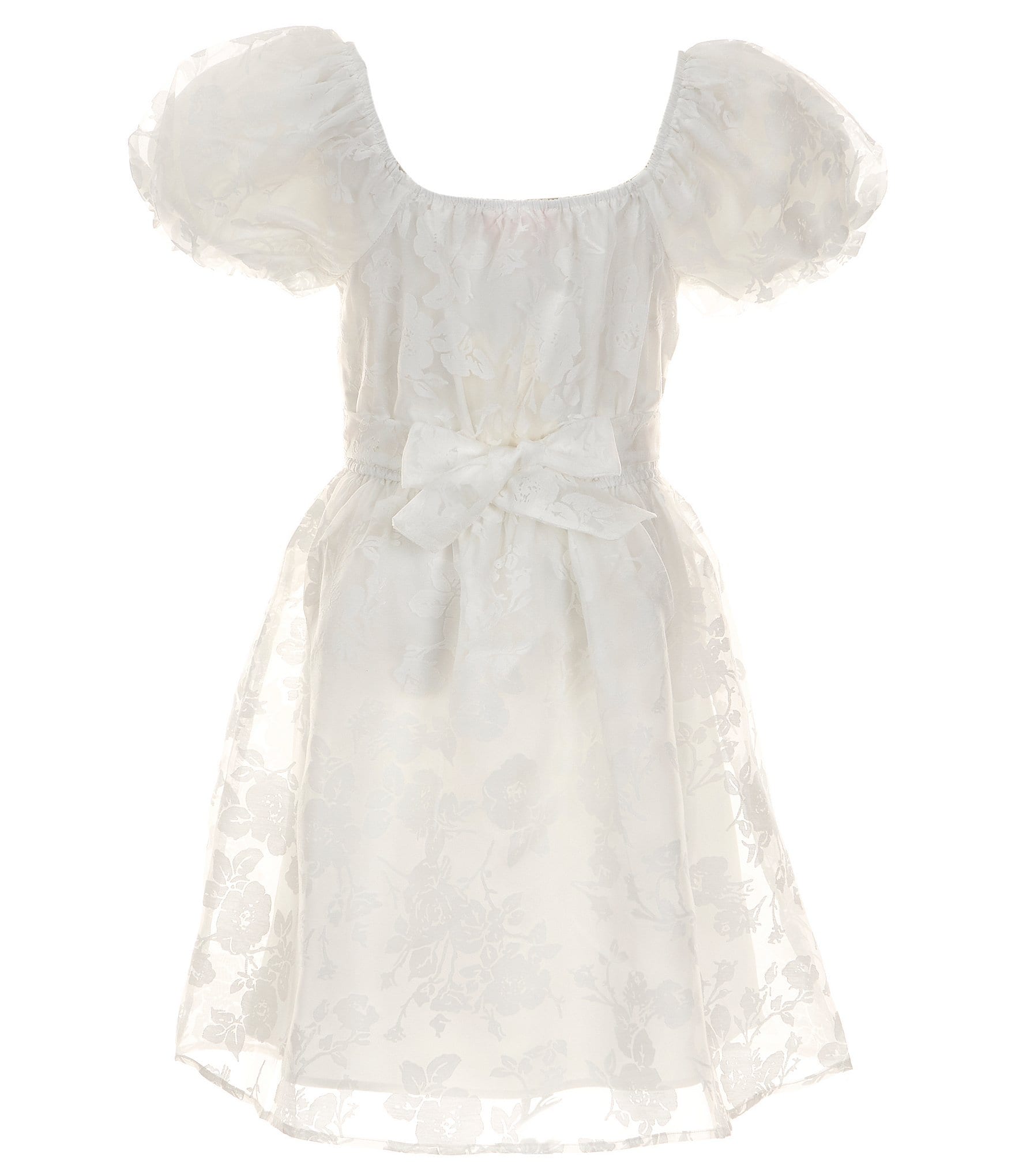 Allison & Kelly Big Girls 7-16 Bubble Sleeve Burnout Organza Dress