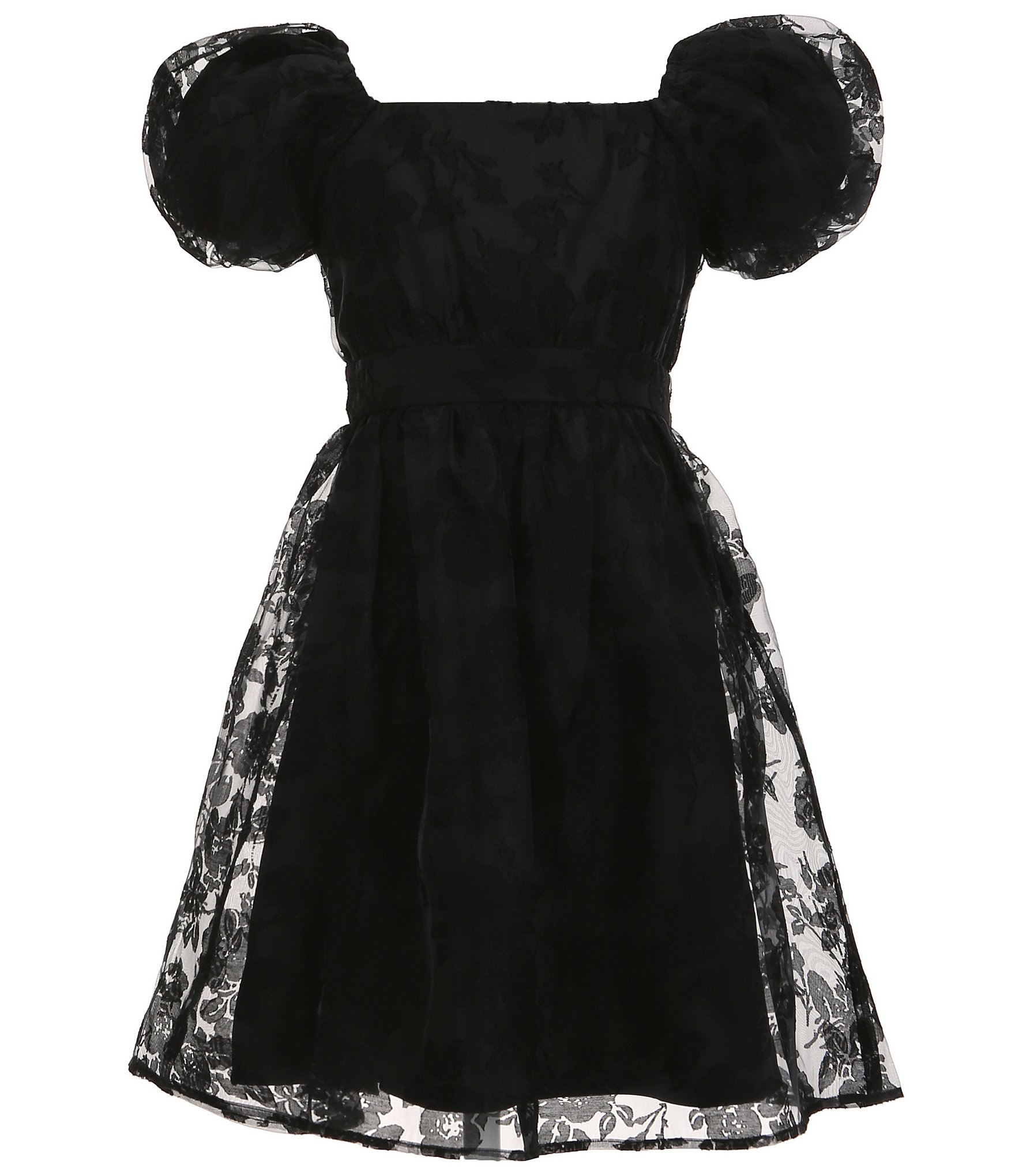 Allison & Kelly Big Girls 7-16 Bubble Sleeve Burnout Organza Dress